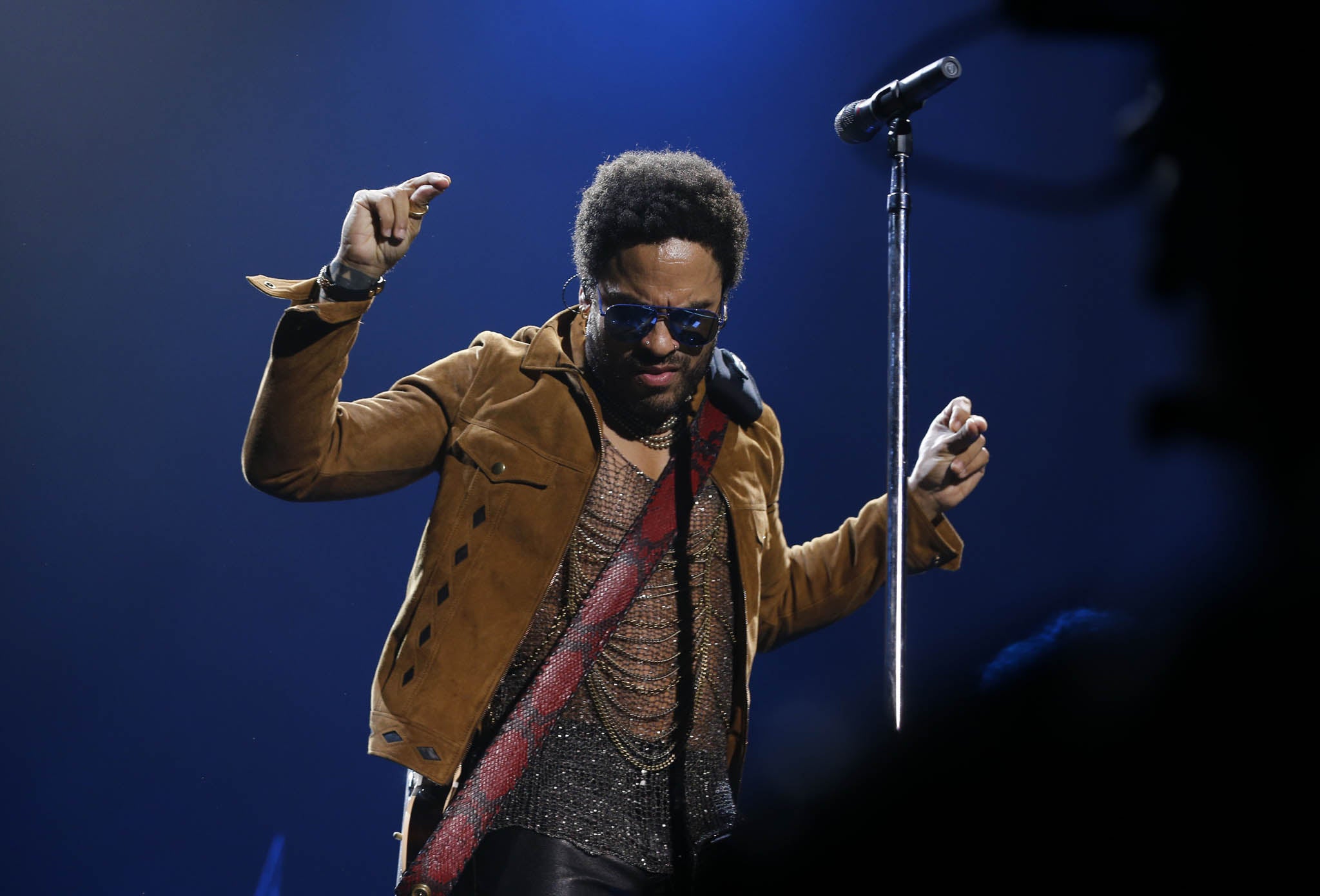 US singer and guitarist Lenny Kravitz might not be wearing leather trousers again in a hurry