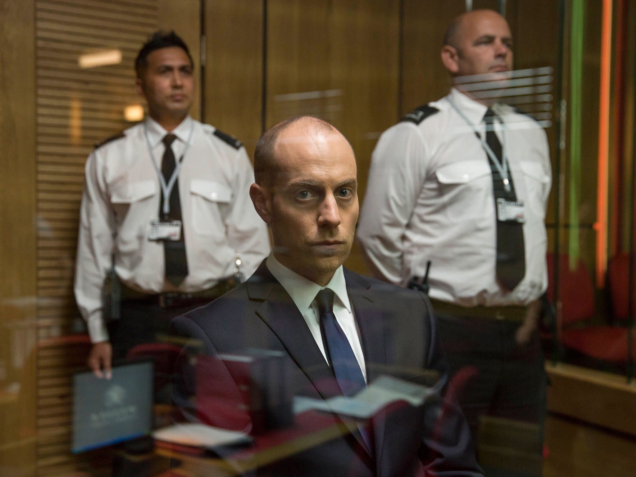 Matthew Gravelle on trial for Danny Latimer's murder as Joe Miller in Broadchurch series two