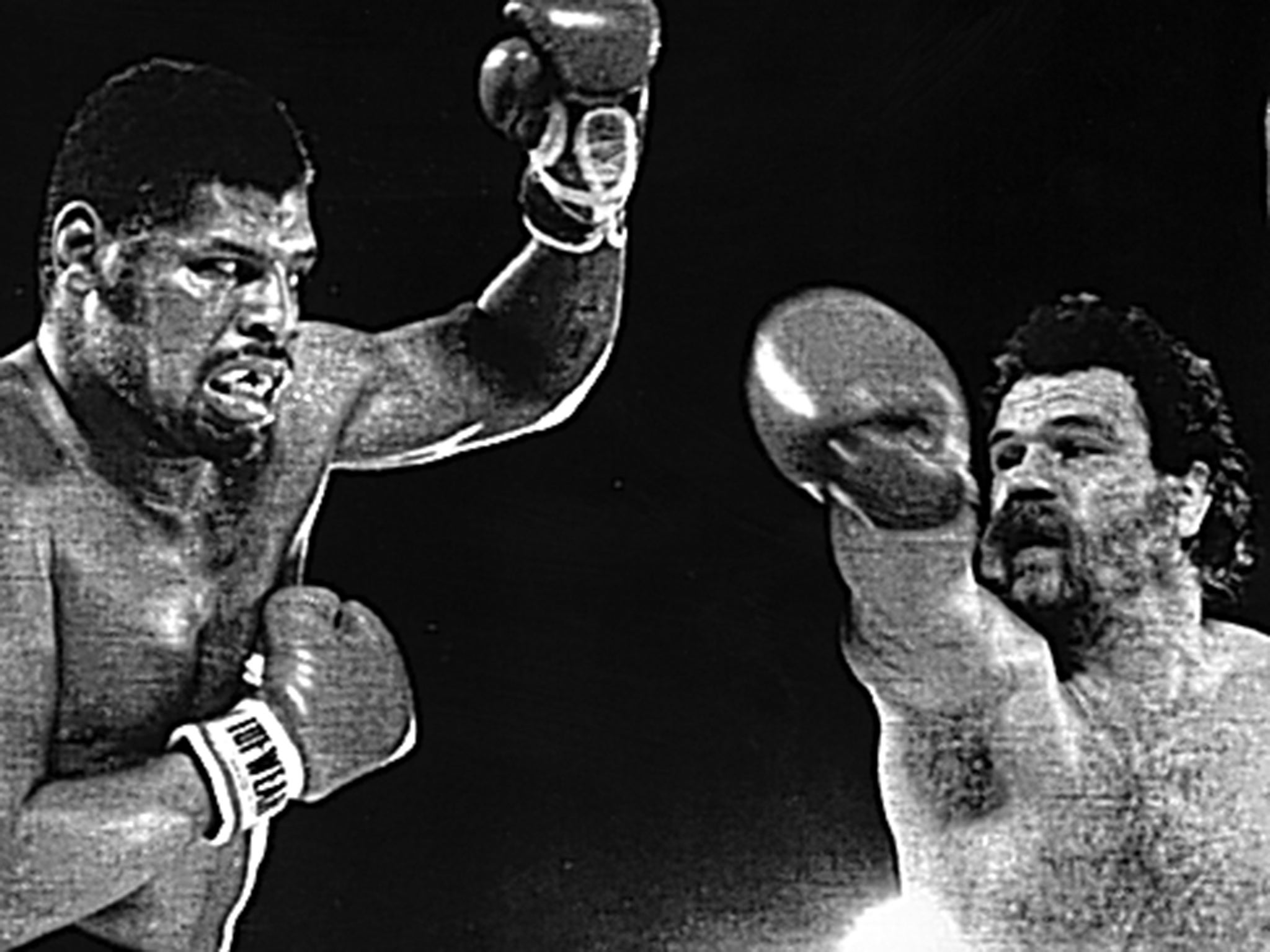 Randall ‘Tex’ Cobb (right) takes on Leon Spinks, one of a long line of big names he fought