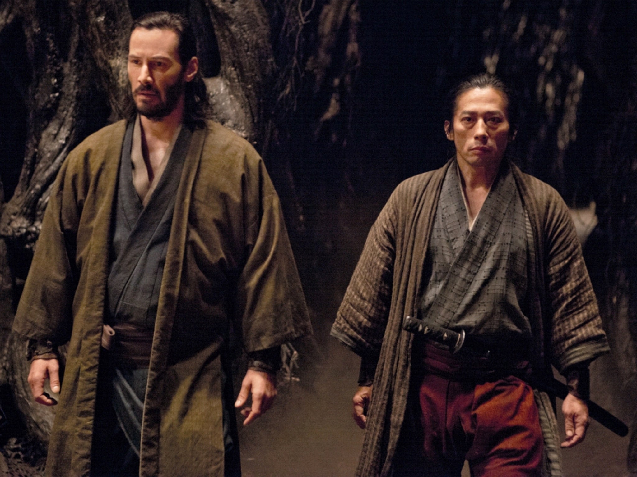 Keanu Reeves, left, in the 2013 film '47 Ronin'