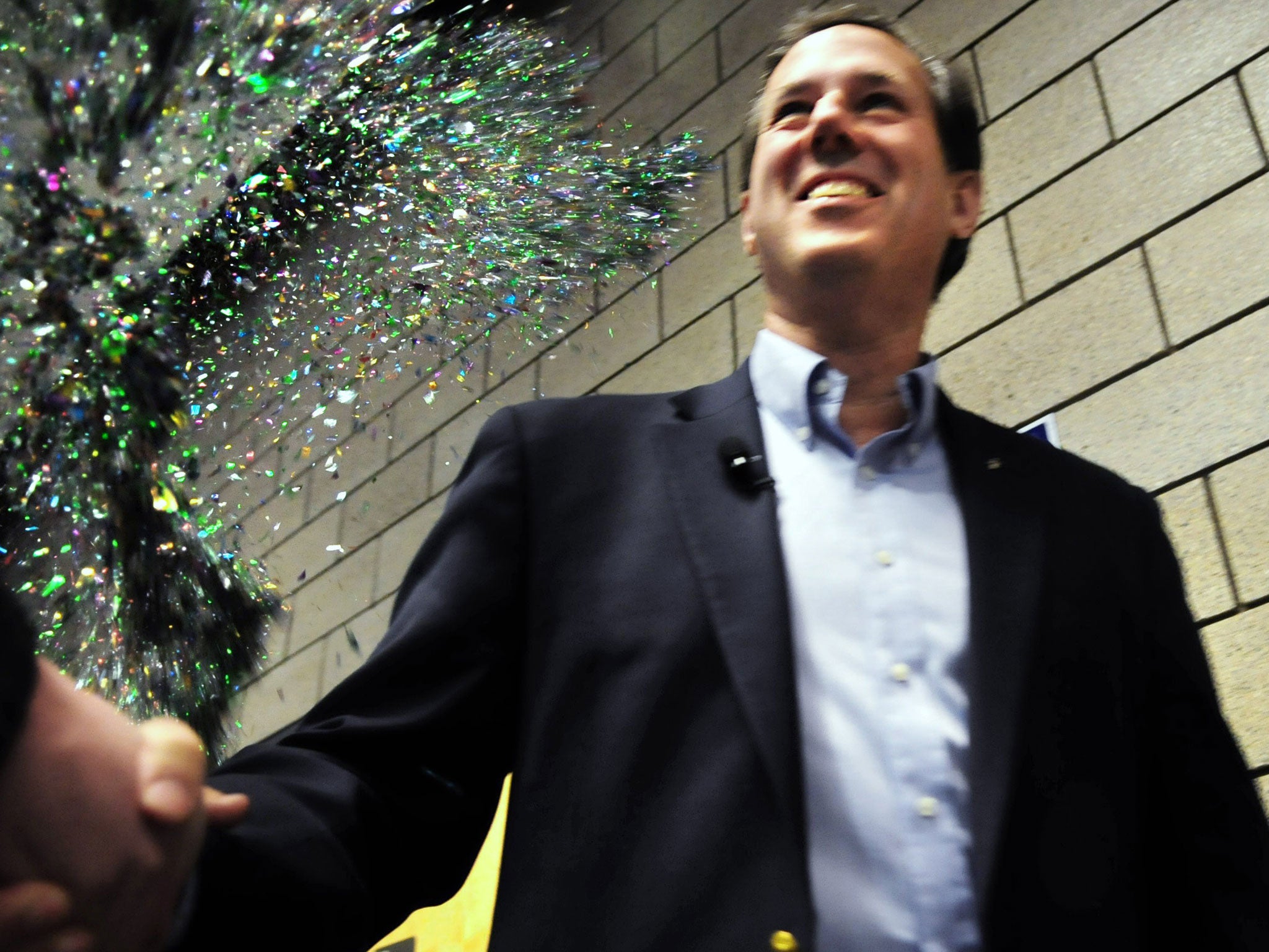 Rick Santorum was repeatedly glitter bombed during his presidential candidacy