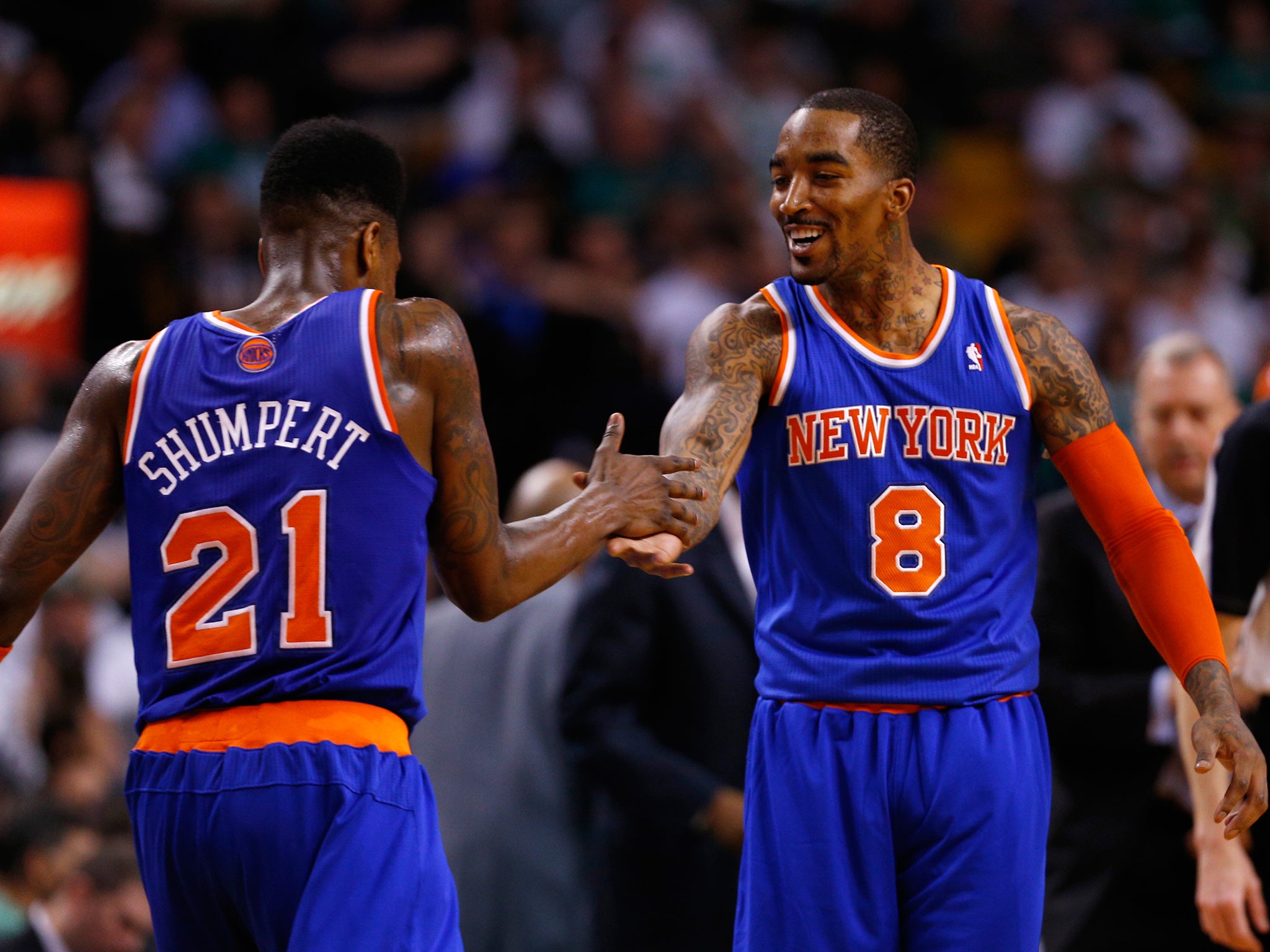 Iman Shumpert (left) and JR Smith were traded away last week, as Phil Jackson effectively gave up on the season in the hope of building a better team in the future