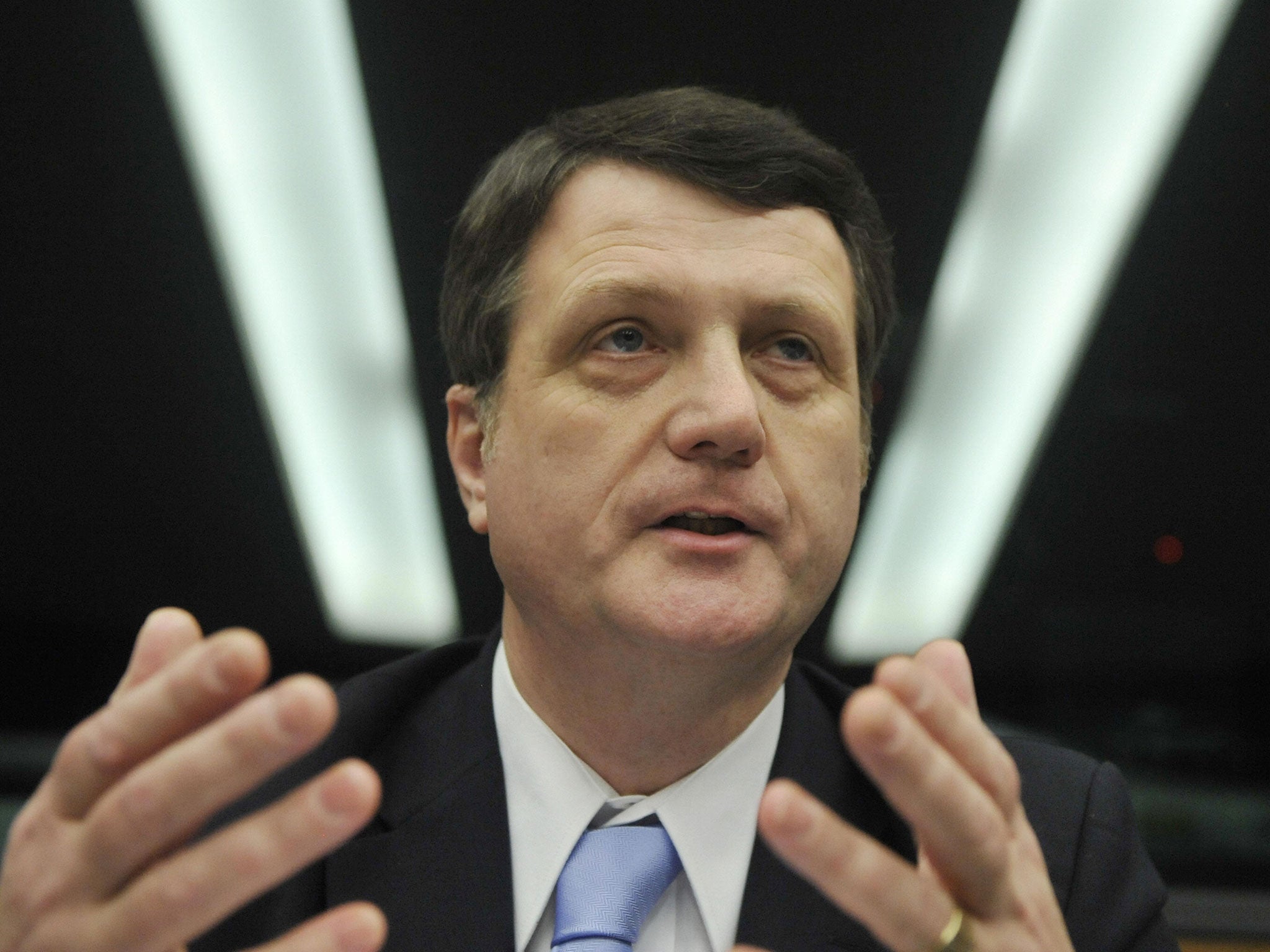 Gerard Batten pictured at the European Parliament