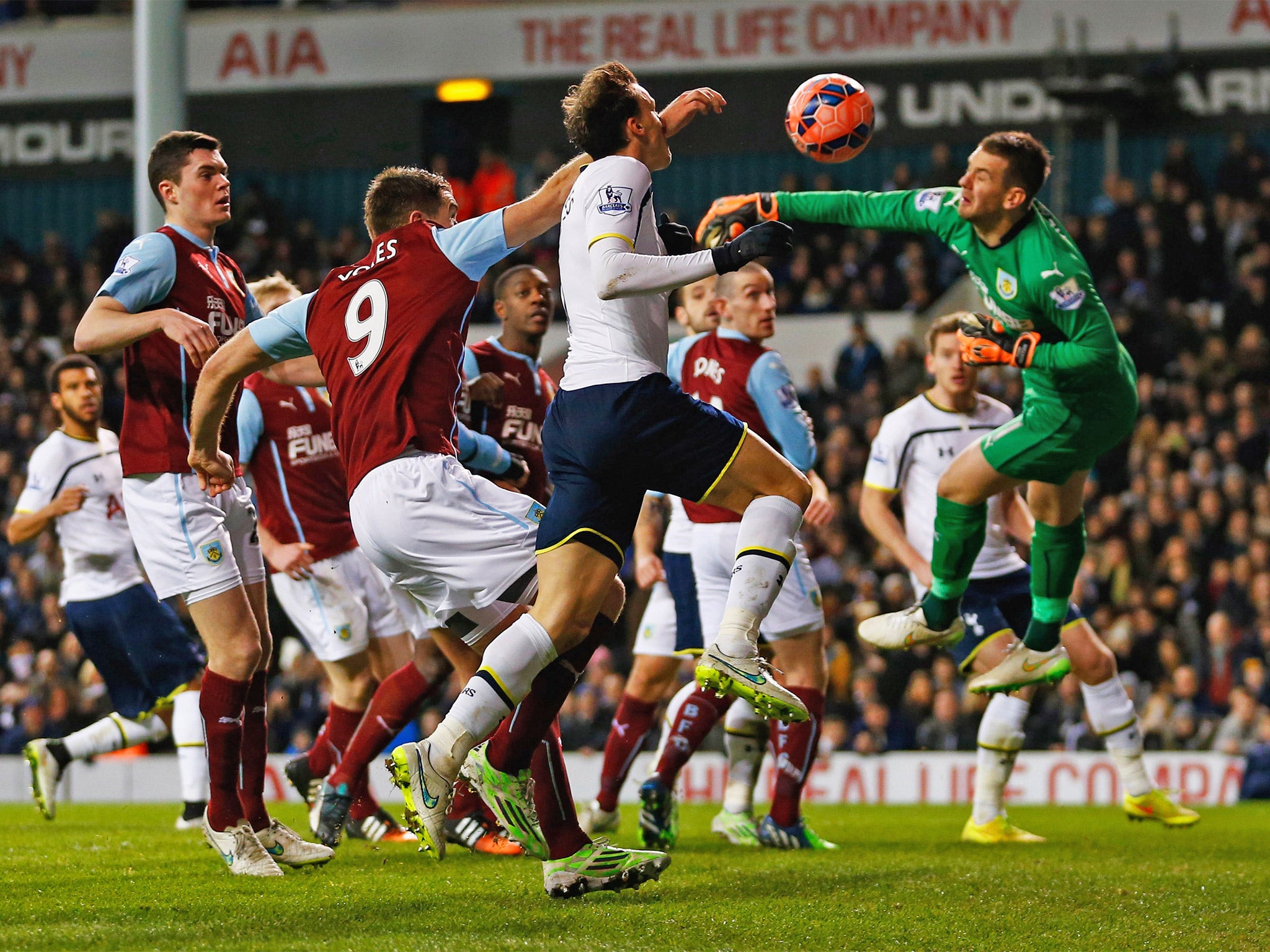 Vlad Chiriches arrives in the box to head home Tottenham’s third goal (Getty)