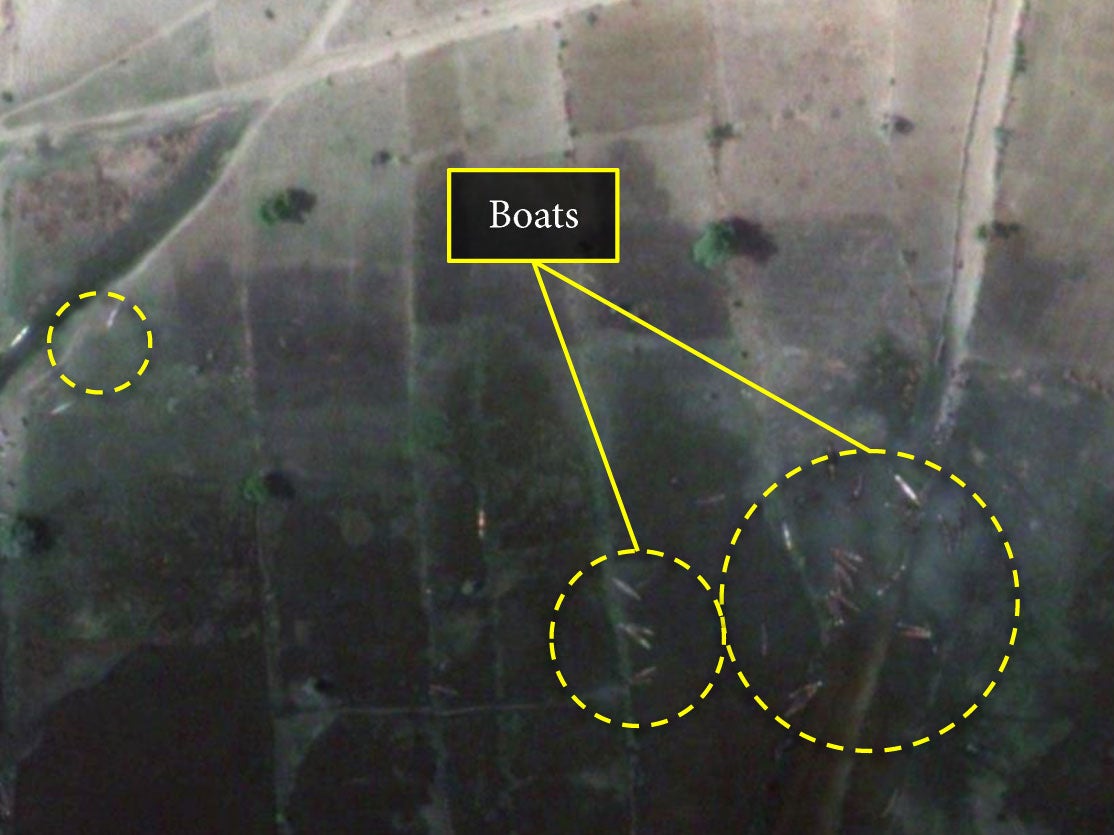 Fishing boats on the shore of Lake Chad at Doro Baga on 2 January