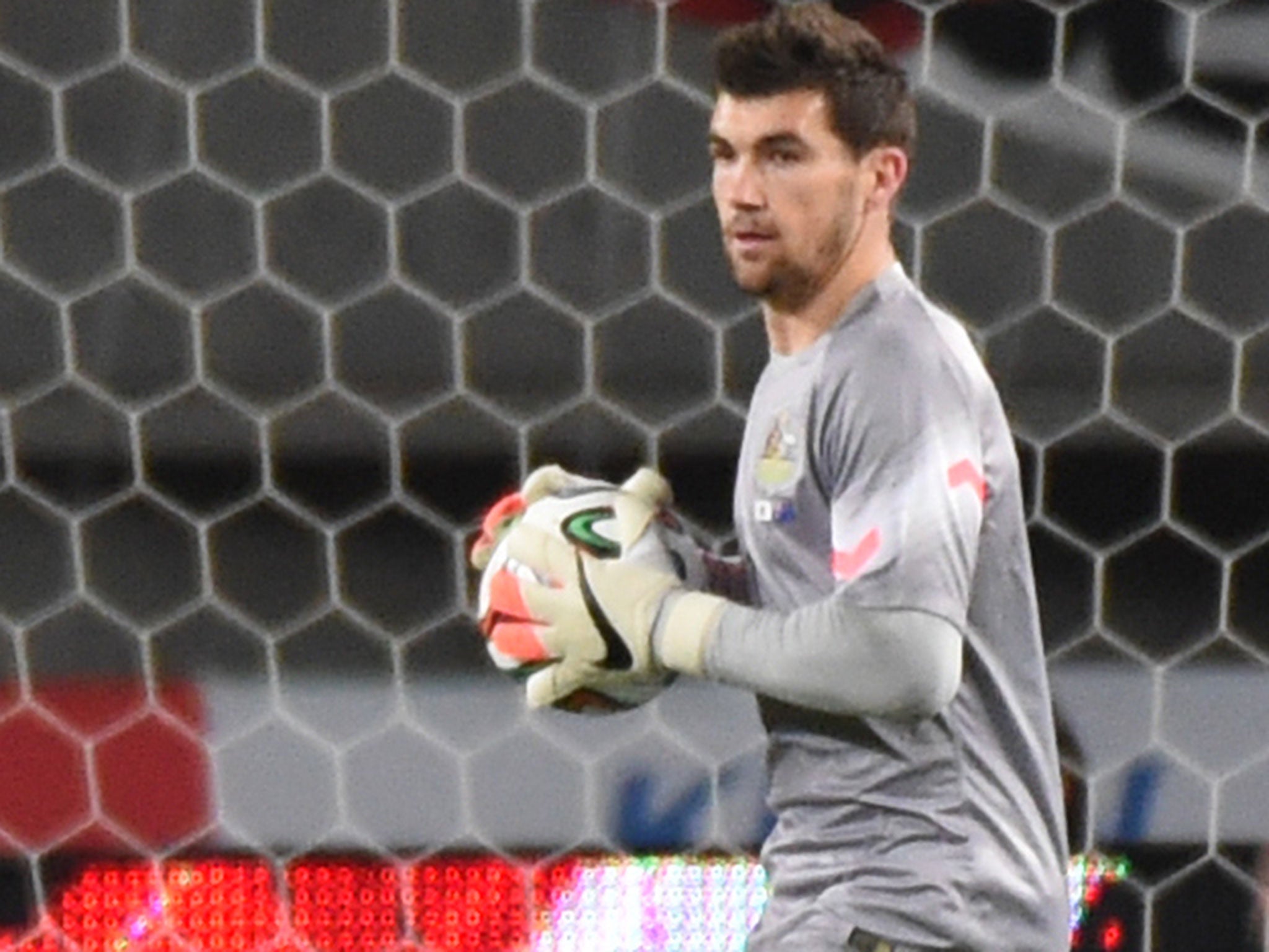 Liverpool target Mat Ryan in action for Australia