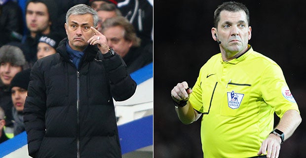 Jose Mourinho (left) and Phil Dowd