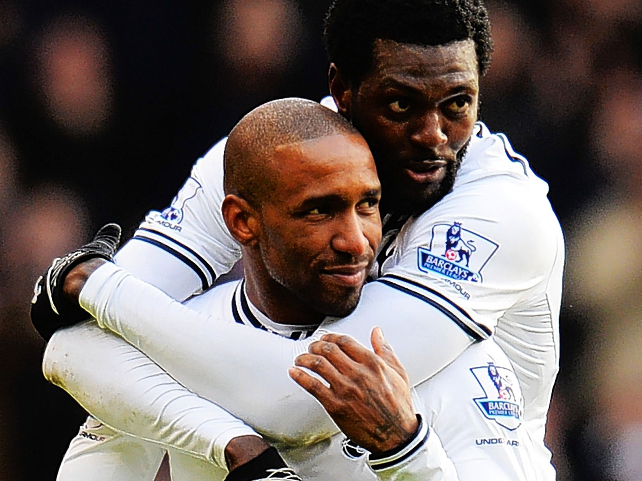 Jermain Defoe (front) was a Tottenham legend but could face them on Saturday with Sunderland