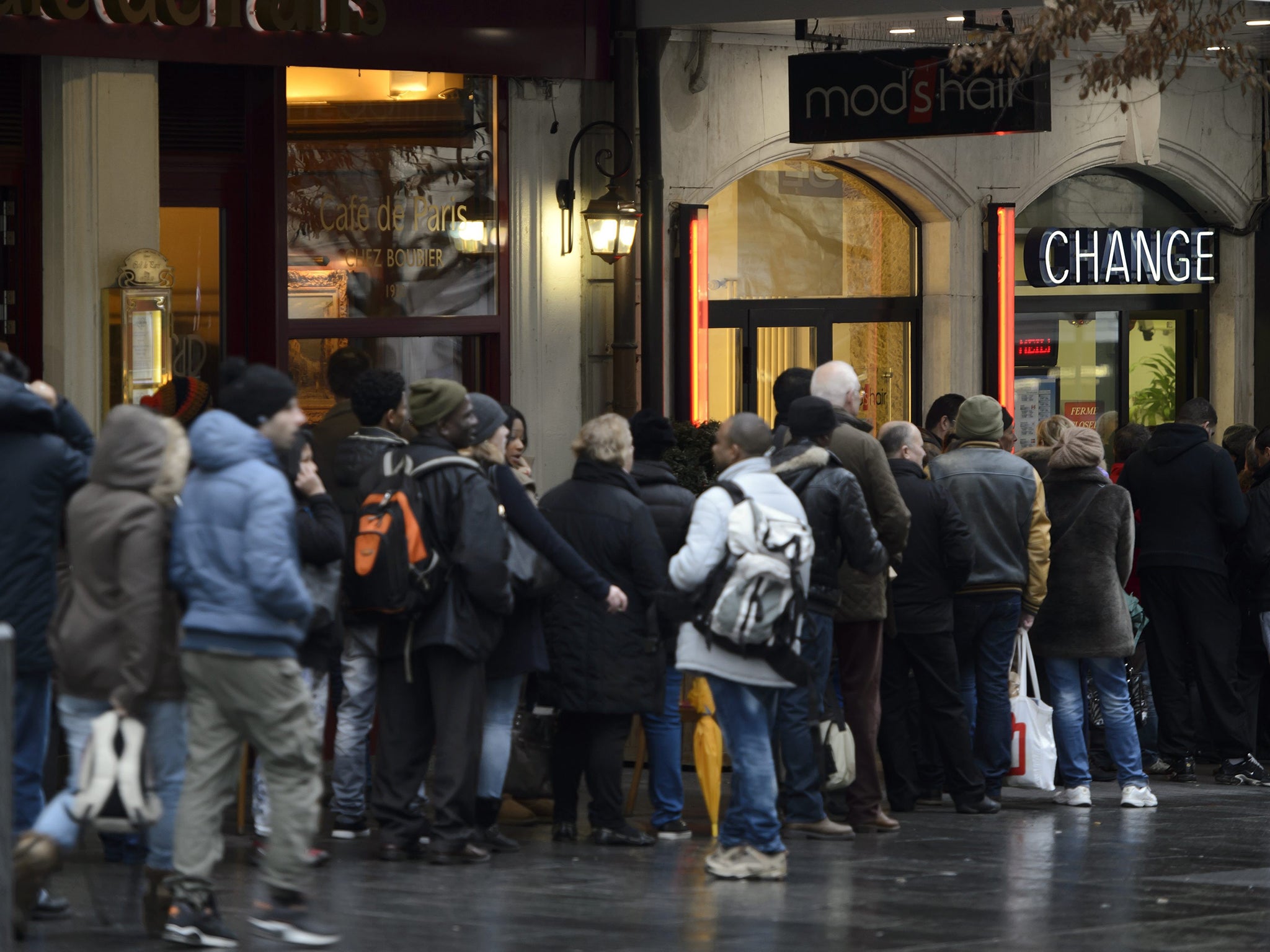 An exchange in Geneva feels the strain after the Swiss National Bank set the currency free against the euro