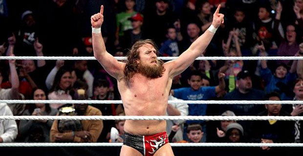 Daniel Bryan celebrates in front of the Smackdown crowd