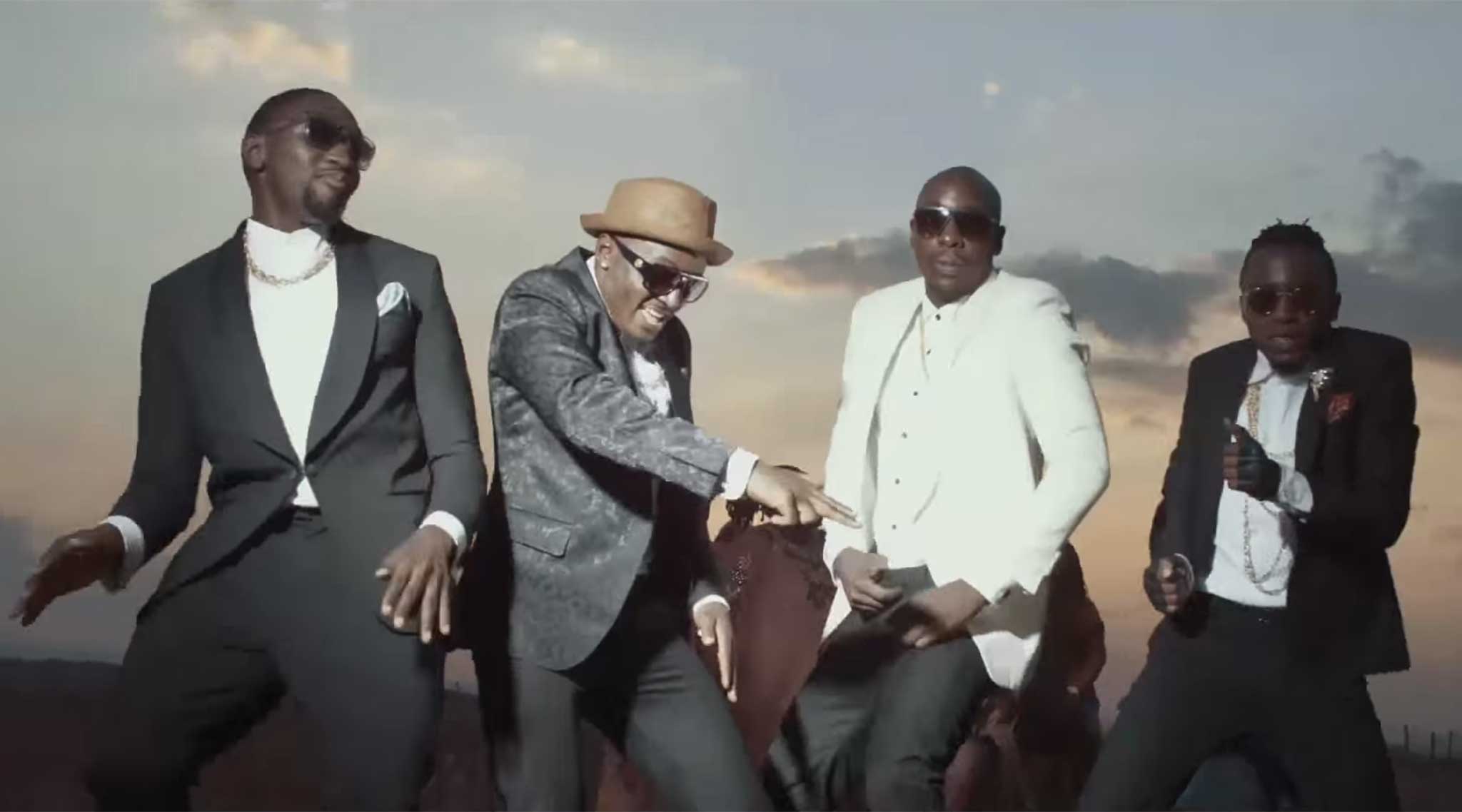 Sauti Sol band members dancing