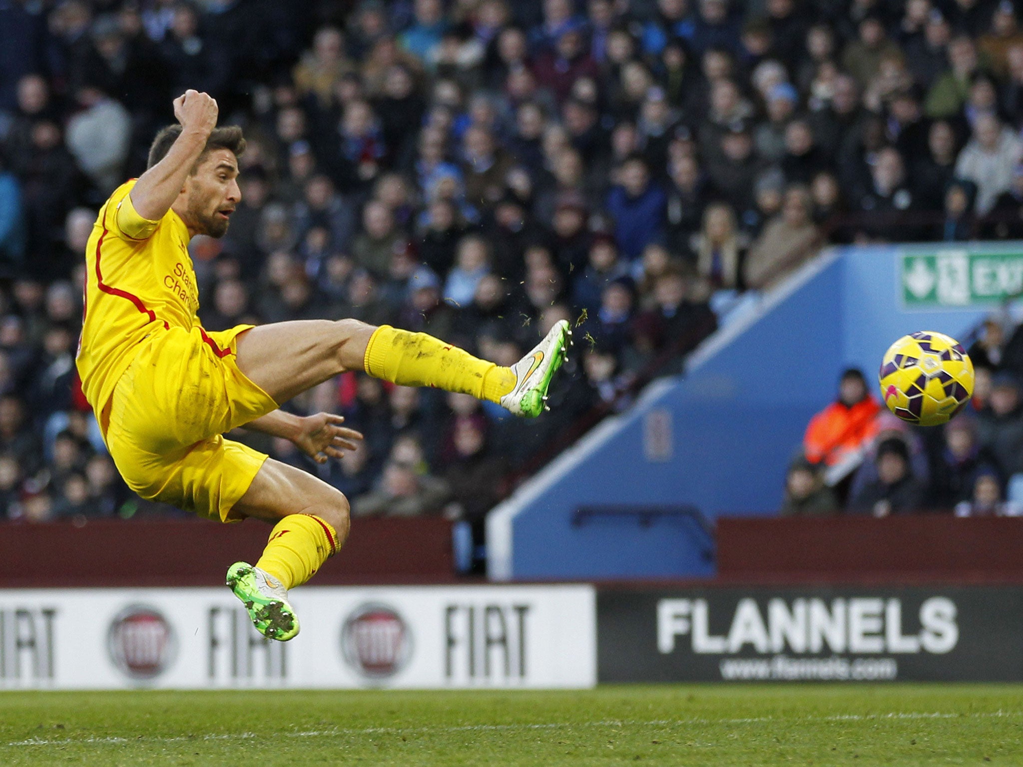 Fabio Borini taps the ball into the net to put Liverpool ahead