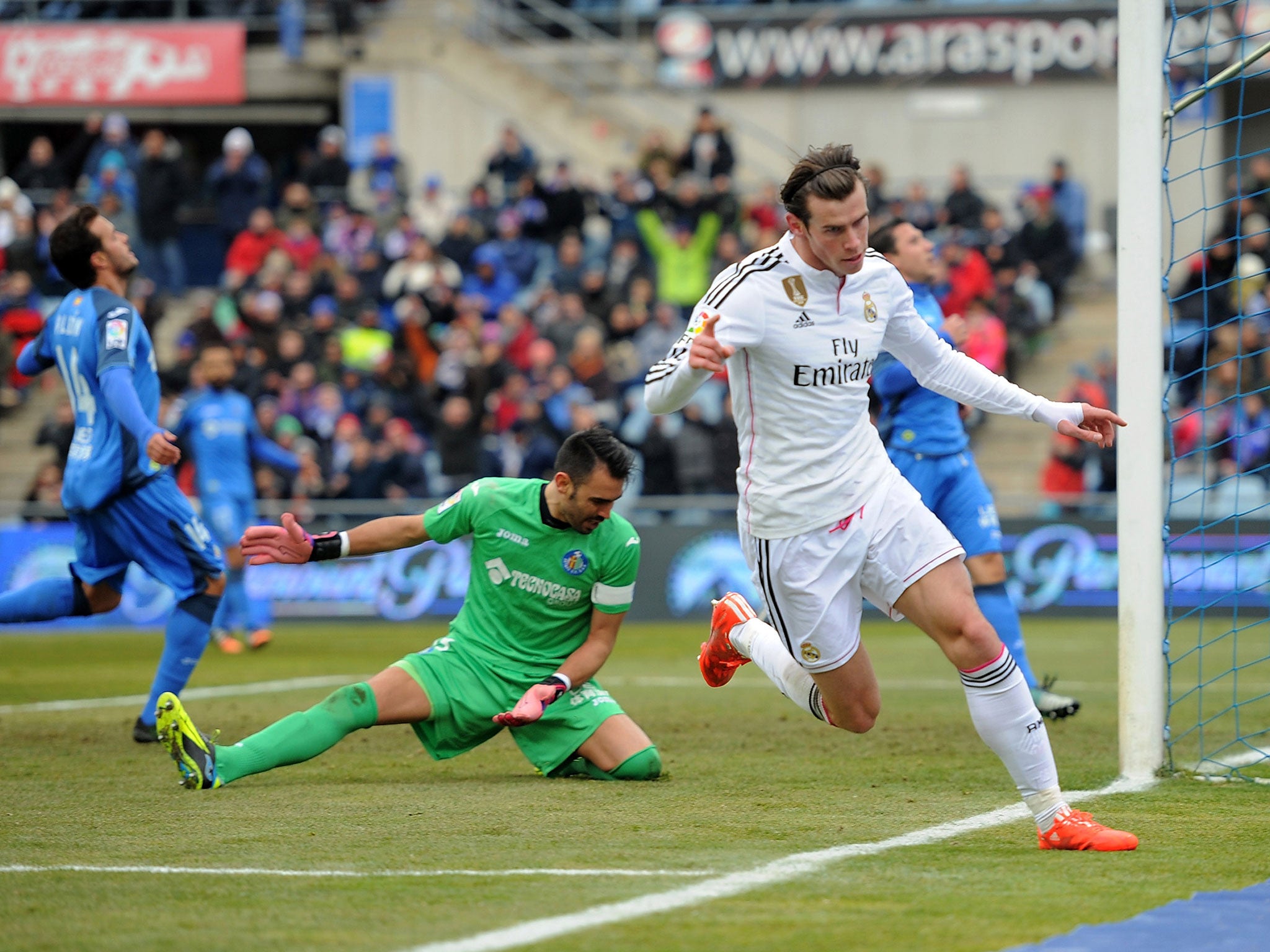 Gareth Bale scores for Real Madrid against Getafe on Sunday