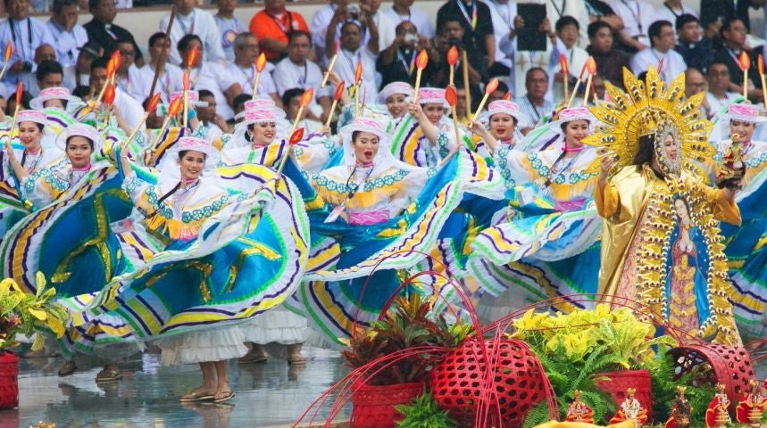 Dancers put on a show colourful for spectators