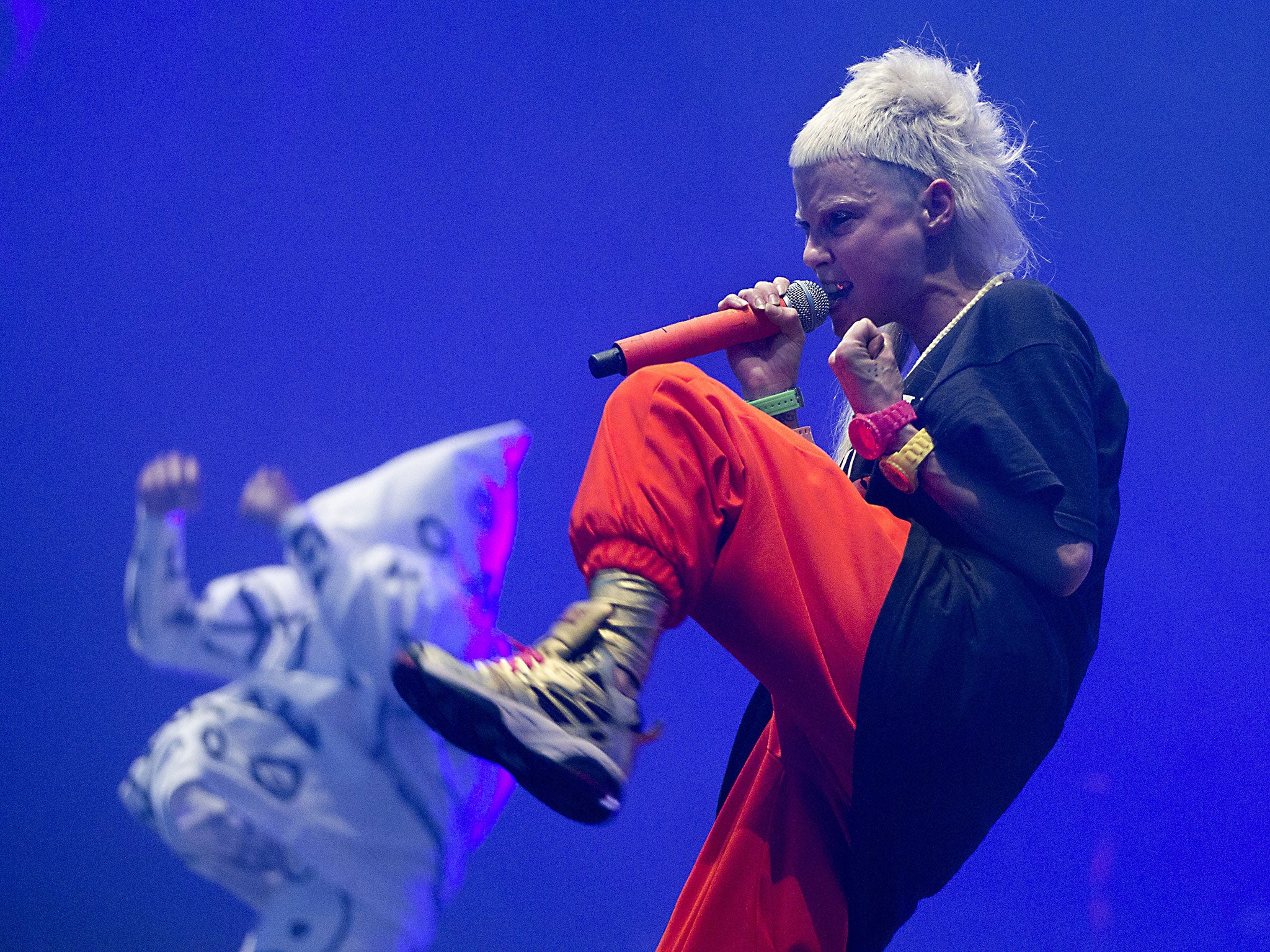 Die Antwoord perform at Pinkpop festival in Landgraaf in June 2013