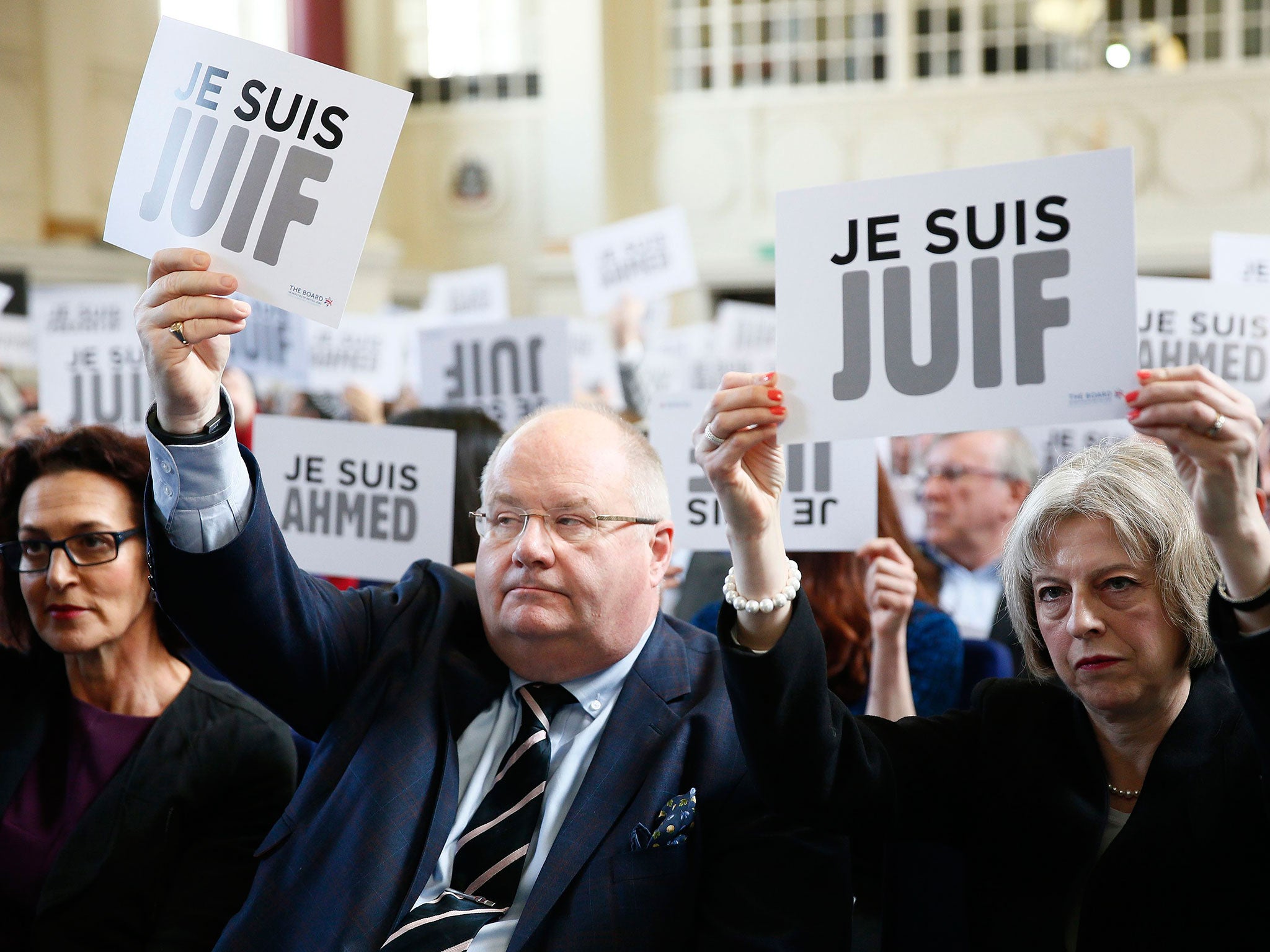 Eric Pickles at a Board of Deputies of British Jews event with Theresa May