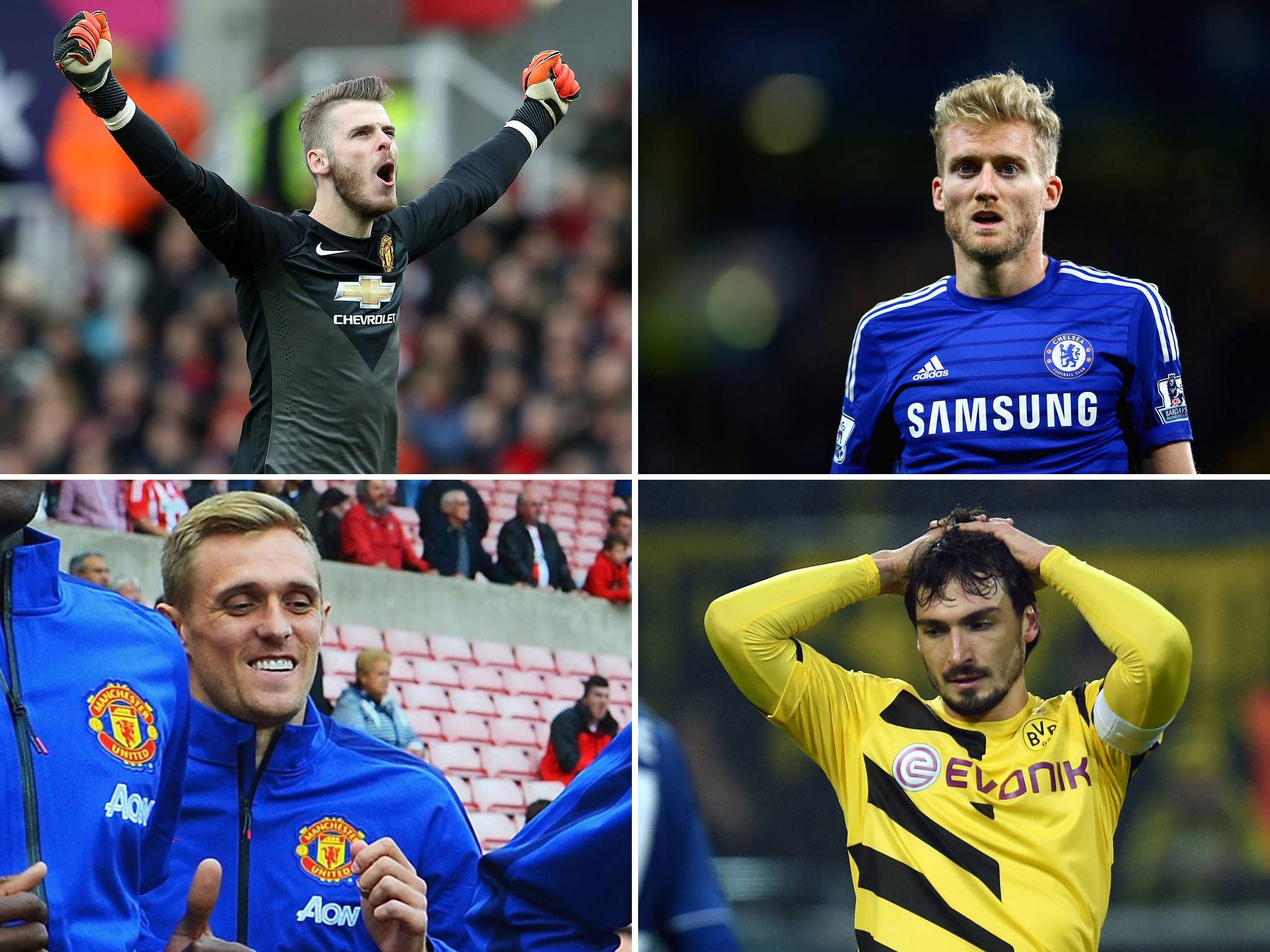 David De Gea, Andre Schurrle, Darren Fletcher and Mats Hummels