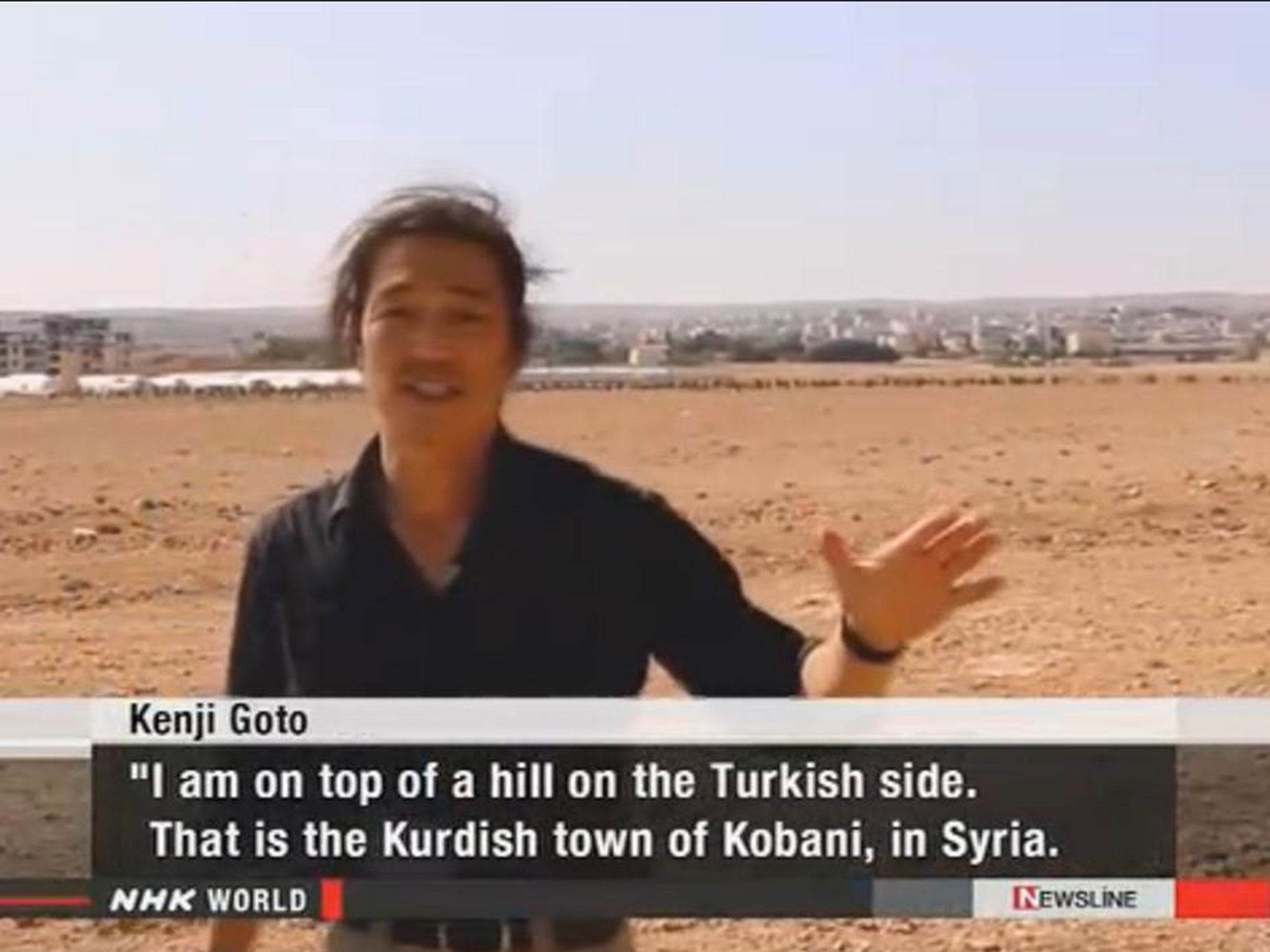 Freelance journalist Kenji Goto reporting from Kobani