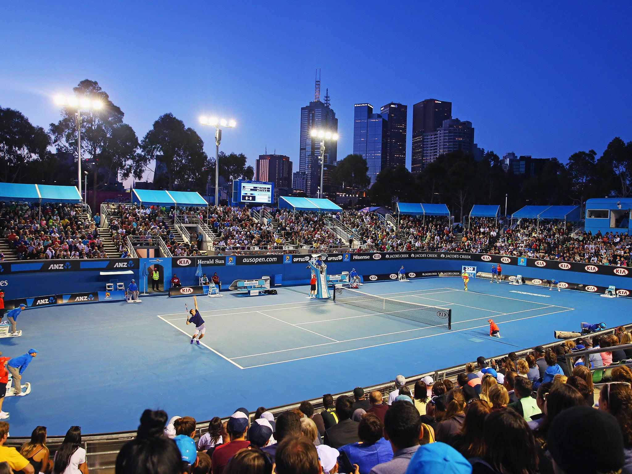 A view of Melbourne Park