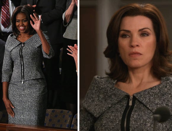 The First Lady was criticised online for wearing the same jacket as a TV character