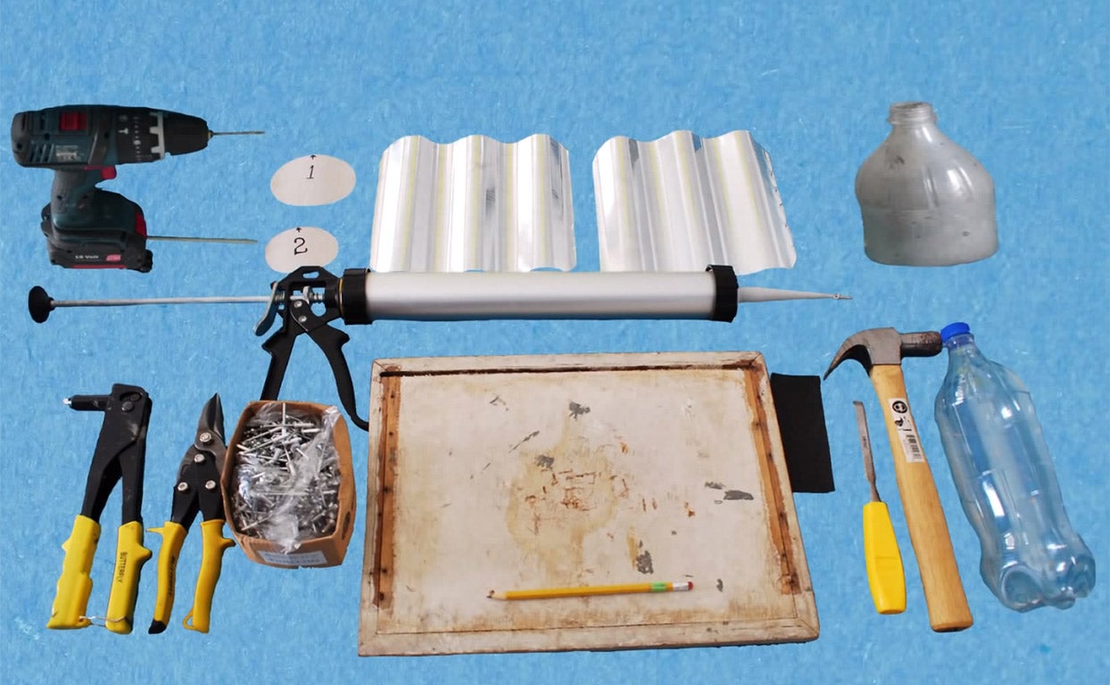 The tools needed to make the Liter of Light’s simplest solar light