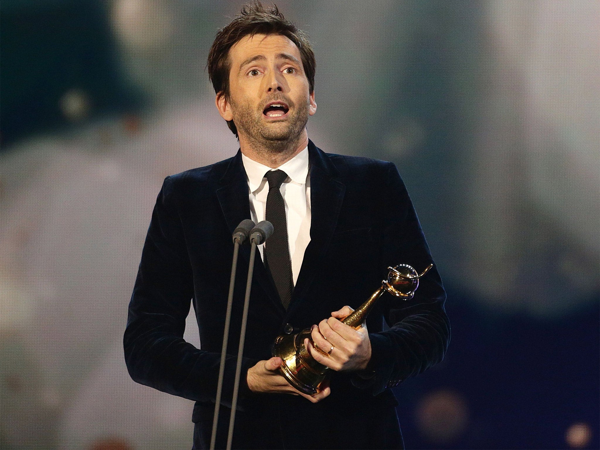 David Tennant accepts the Special Achievement Award during the 2015 National Television Awards