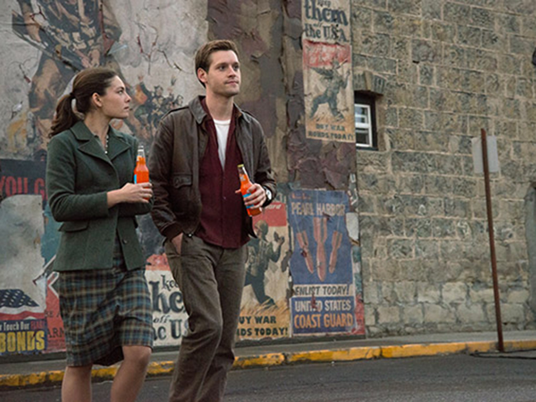 Alexa Davalos as Juliana Crain and Luke Kleintank as Joe Blake