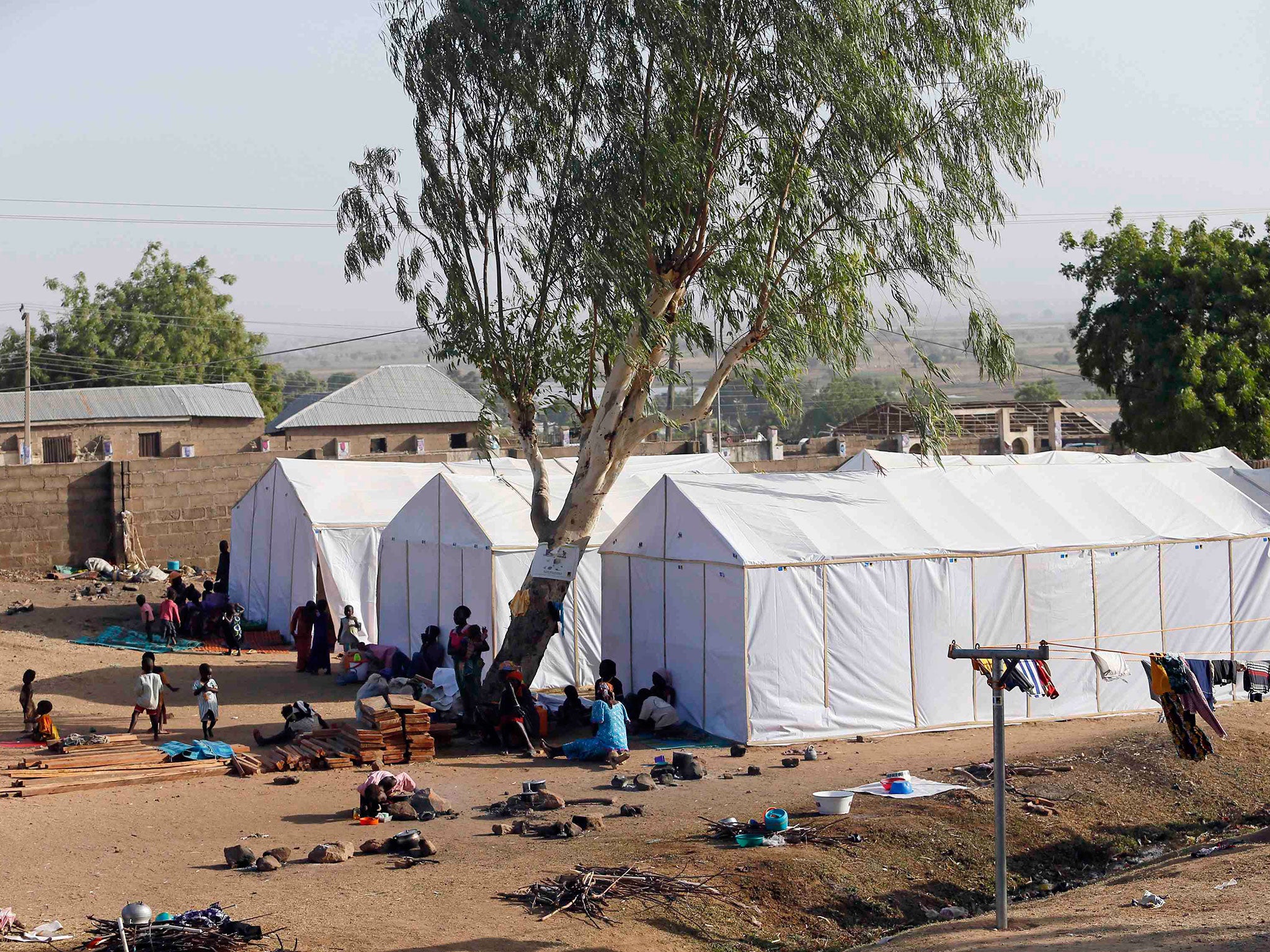 People displaced as a result of Boko Haram attacks in Nigeria, in a camp for internally displaced people in Yola, Adamawa State.