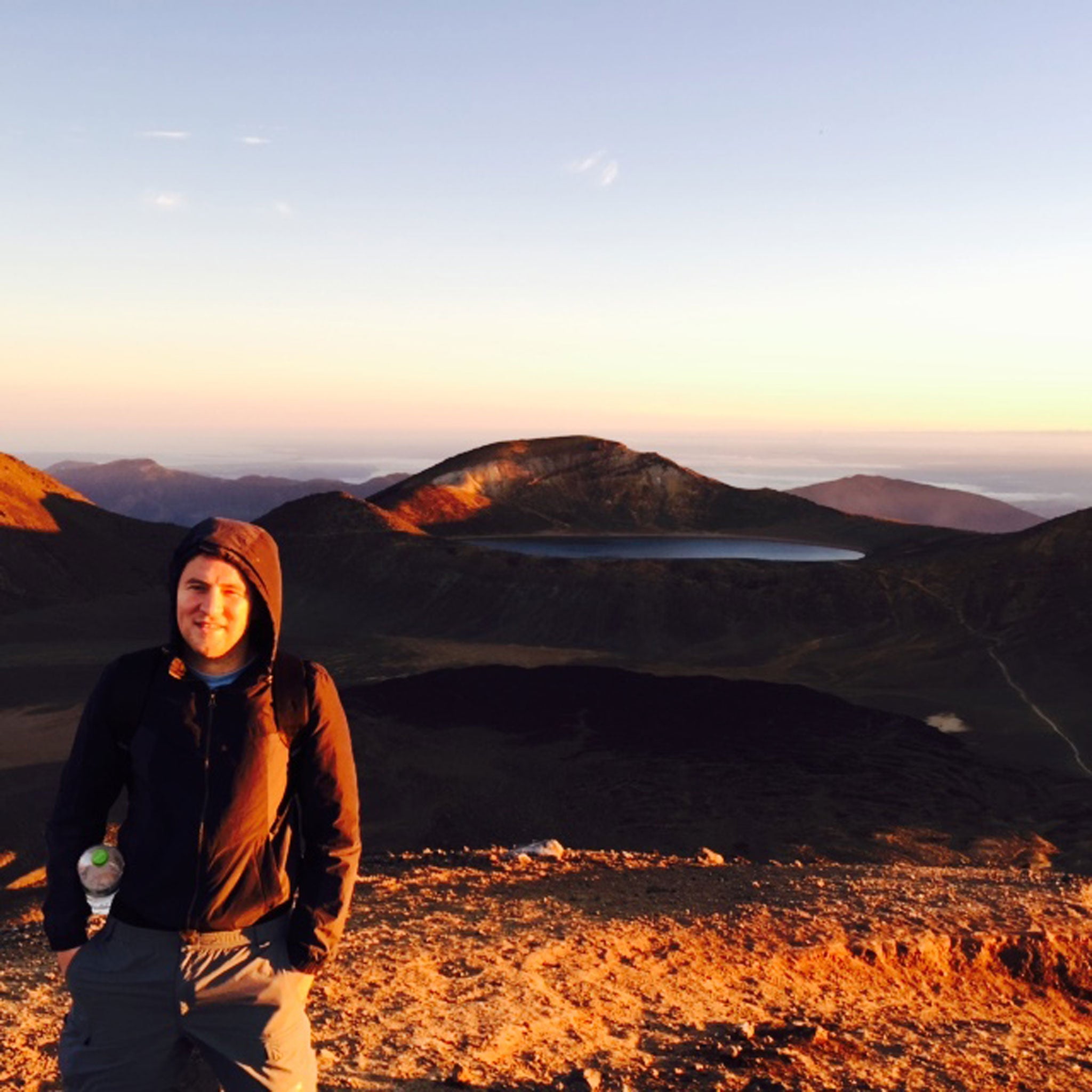 Tom Peck crossing the Tongariro Alpine Crossing on New Zealand's North Island