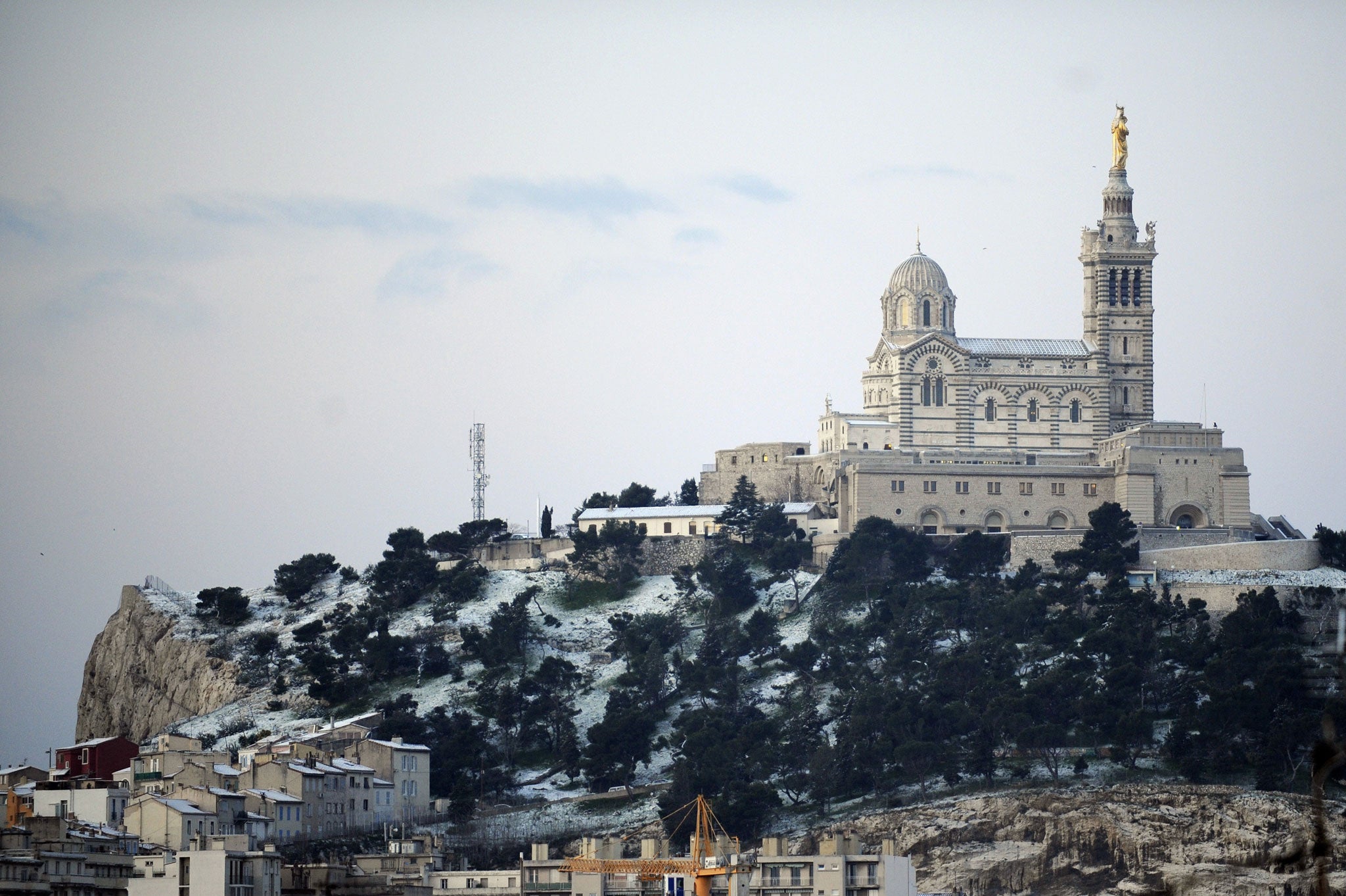 Luke's hotel had stunning views to Notre-Dame de la Garde, pictured (Getty)