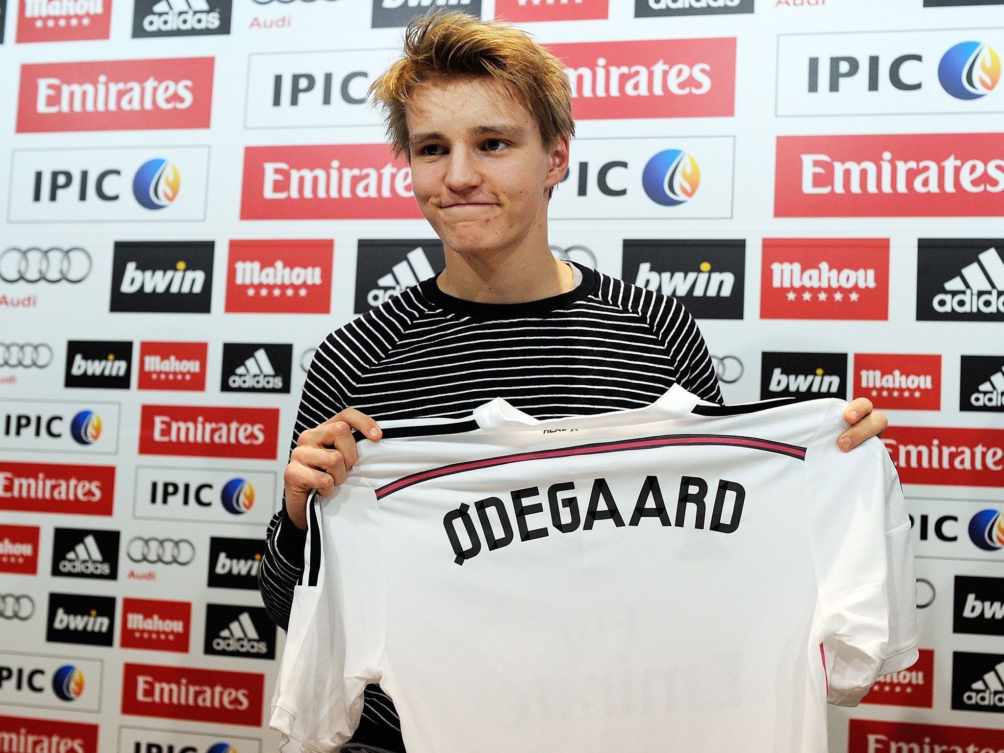 Martin Odegaard is unveiled Real Madrid's training ground today