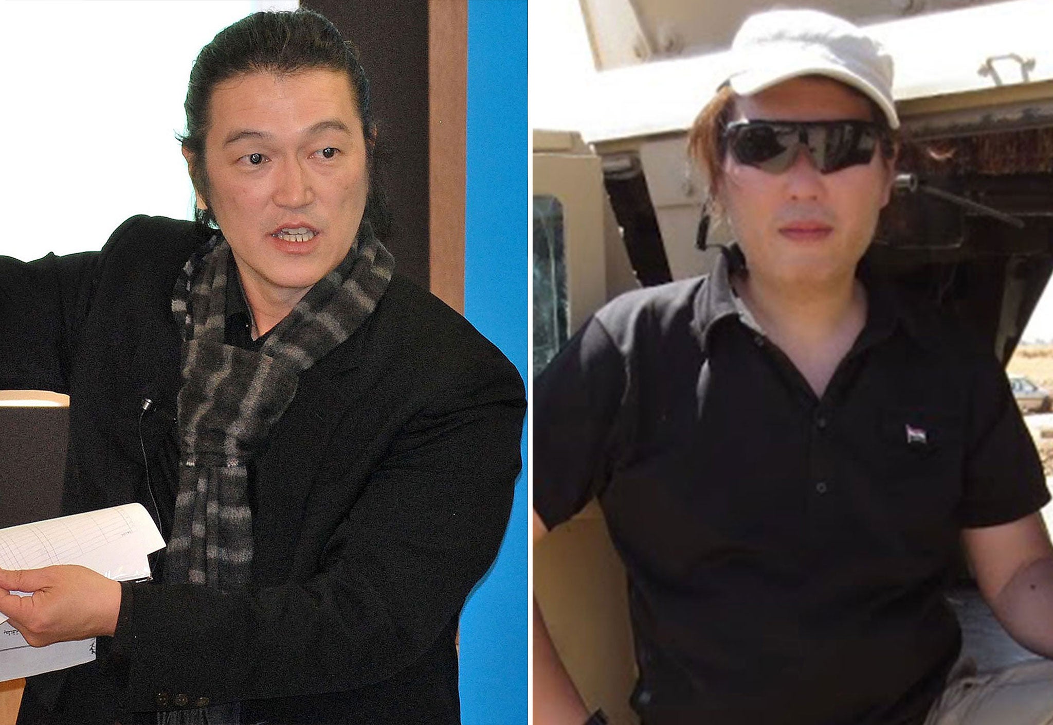 Kenji Goto (L) and Haruna Yukawa (R) are being held hostage by Isis