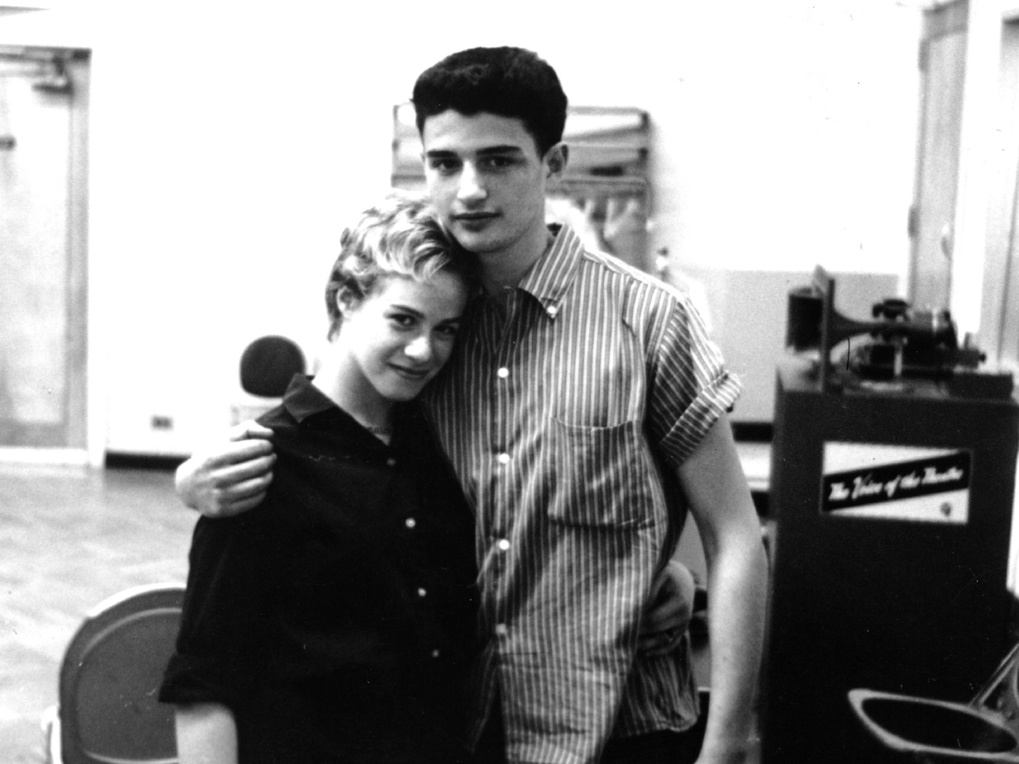 Carole King with husband and collaborator Gerry Goffin at RCA studios in New York around 1959