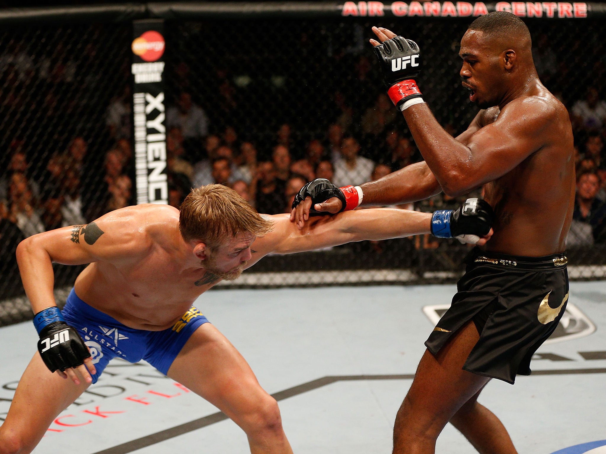 Alexander Gustafsson punches Jon Jones