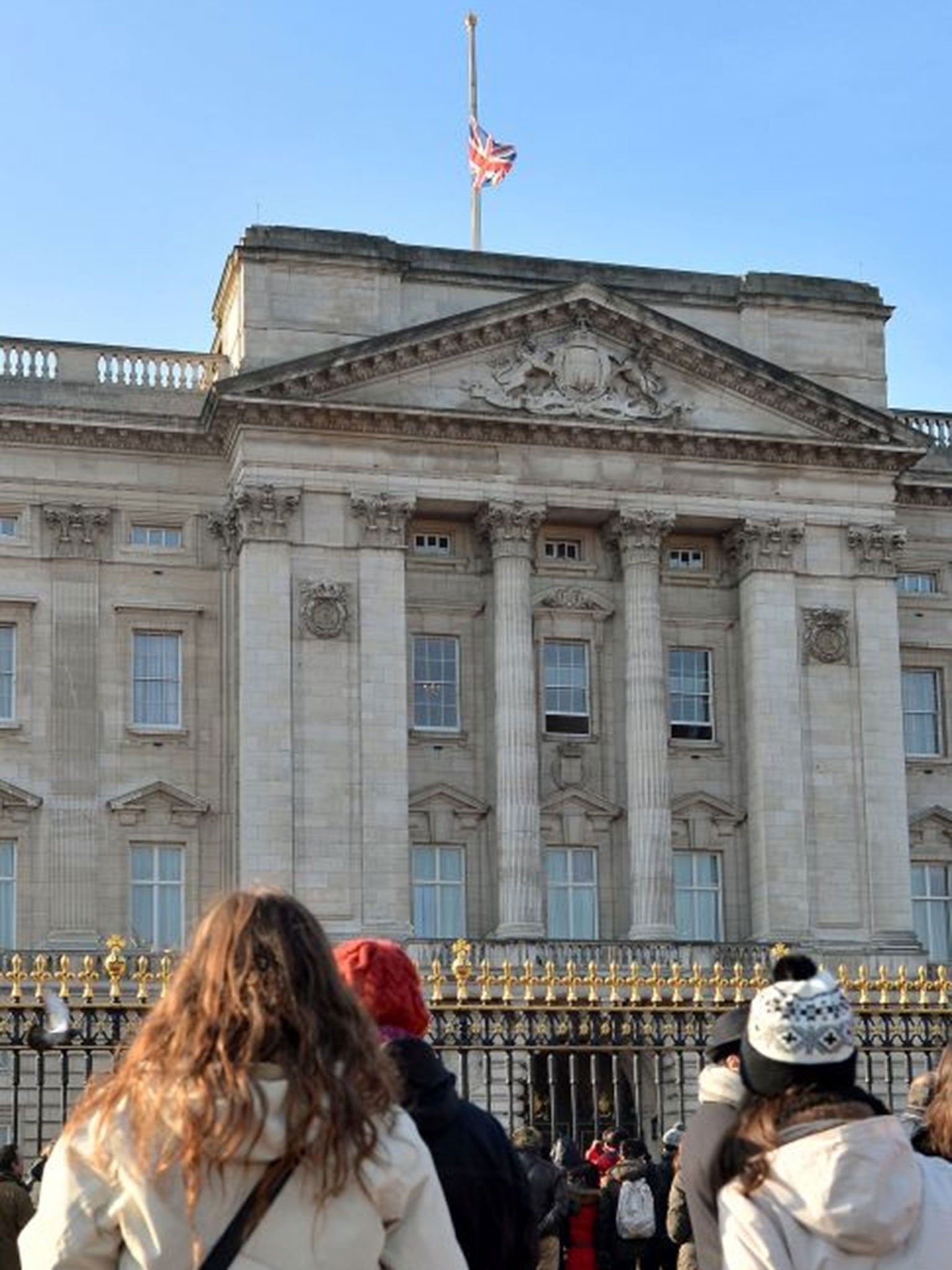 Buckingham Palace, where the flag is flying at half mast as a mark of respect for King Abdullah of Saudi Arabia. (PA)