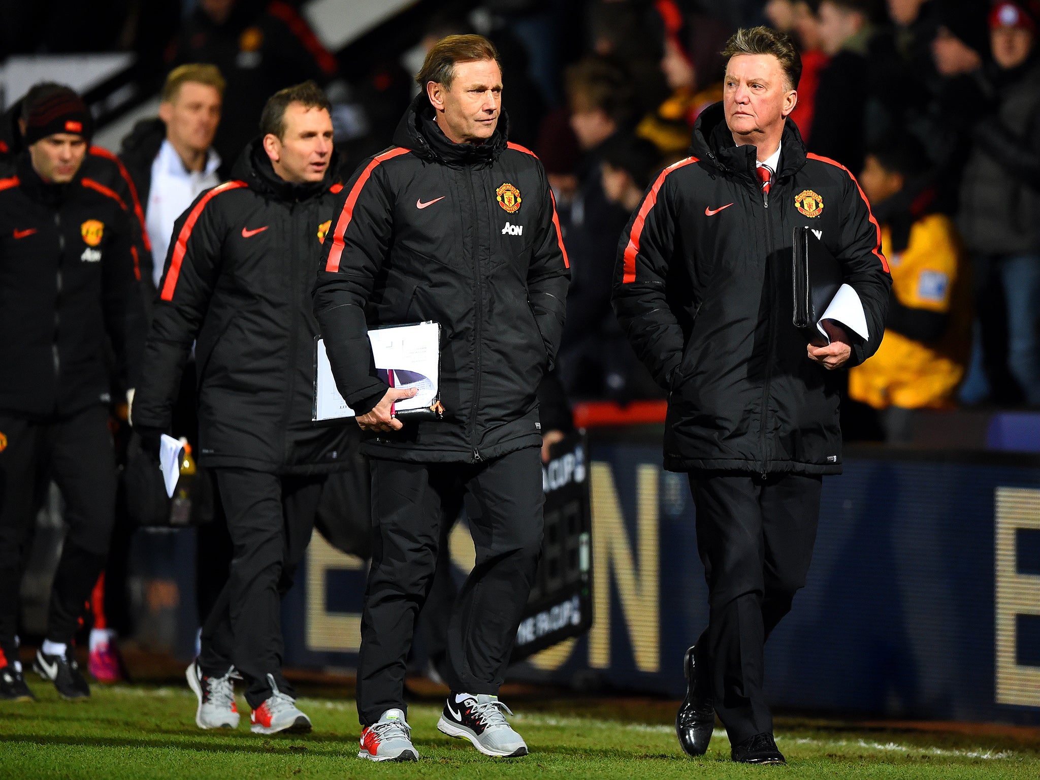 Louis van Gaal trudges off after the draw