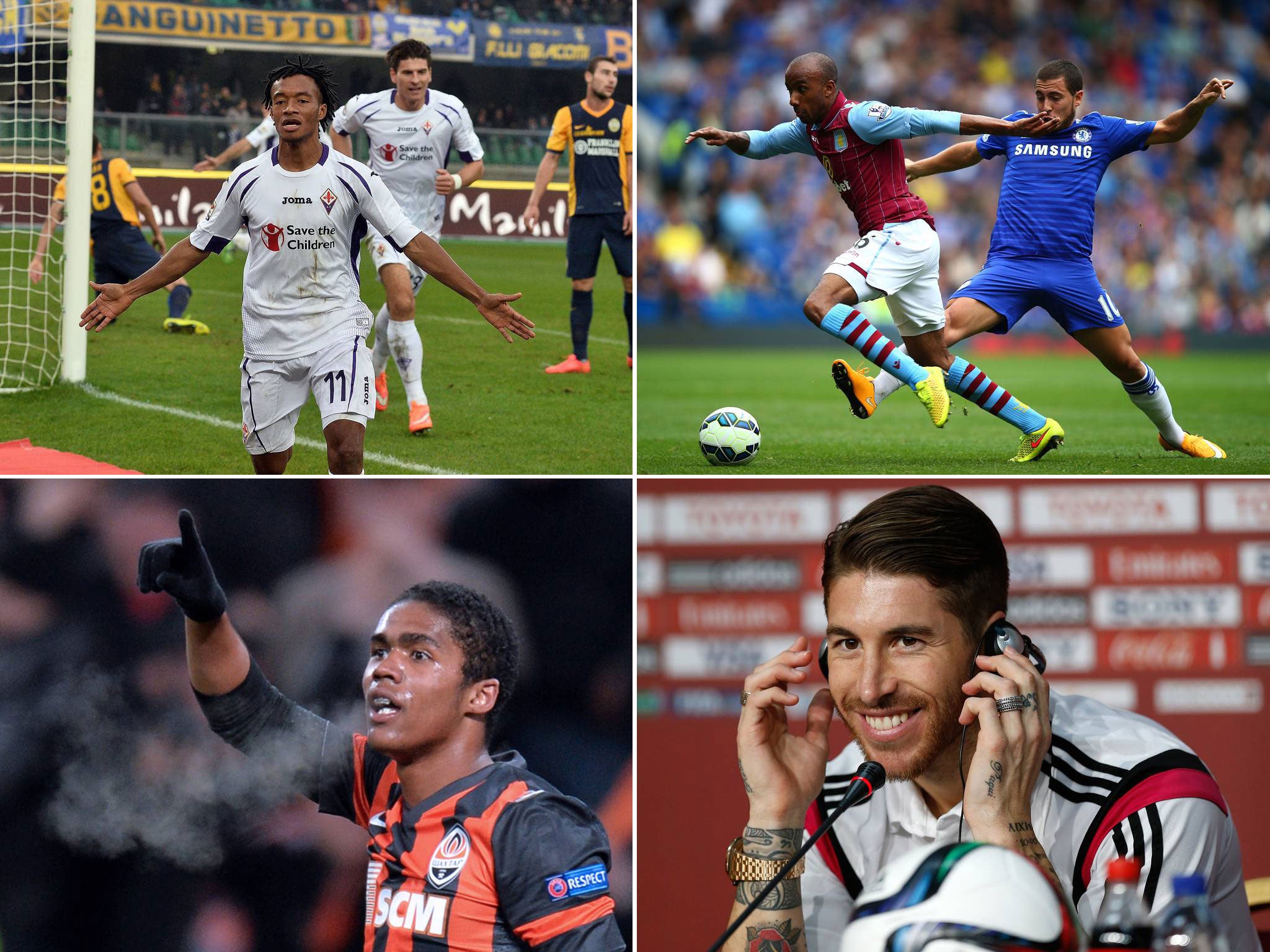 Juan Cuadrado, Fabian Delph, Douglas Costa and Sergio Ramos