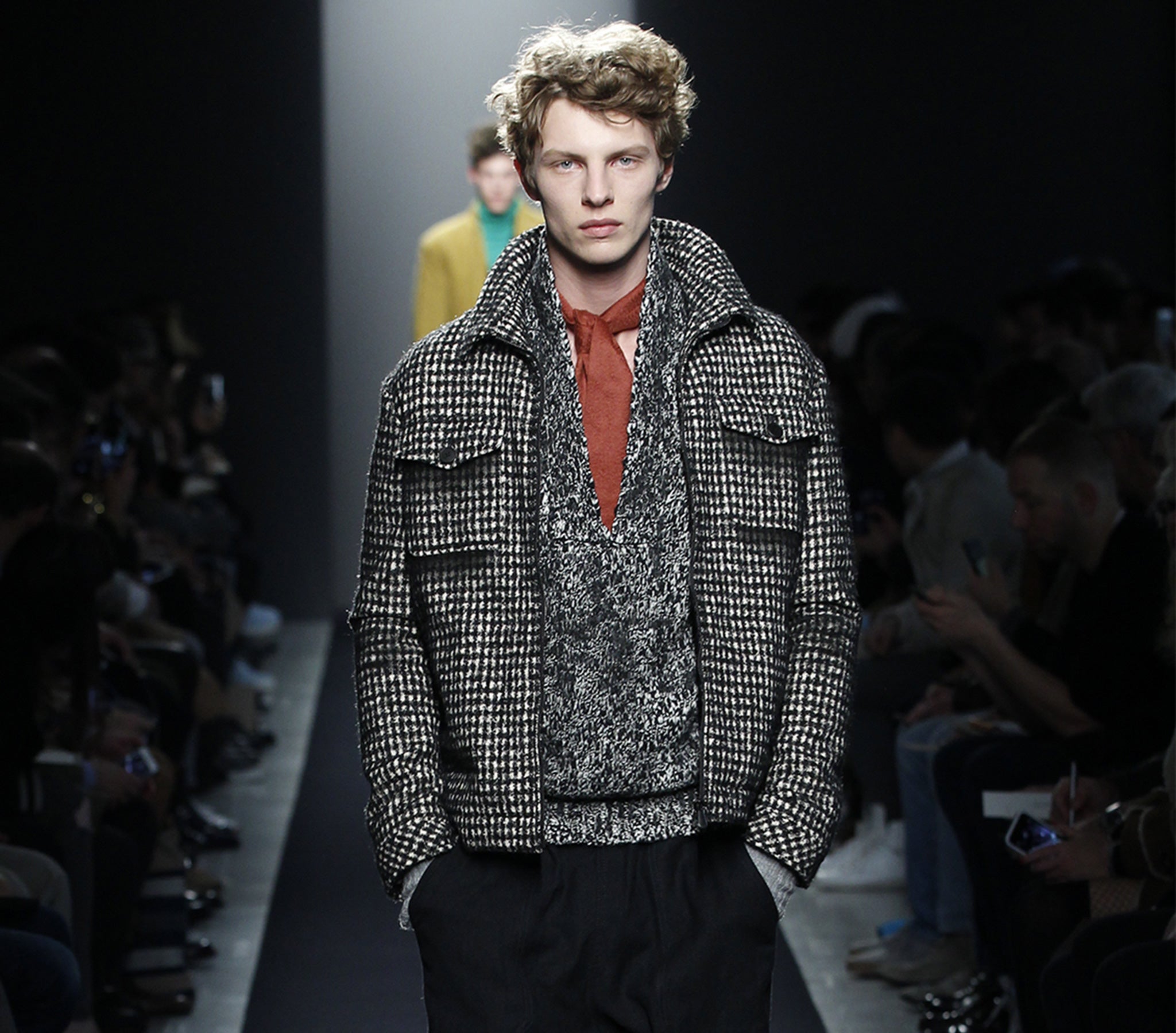 Bottega Veneta sought to evoke the uniform of the artist in their latest menswear show