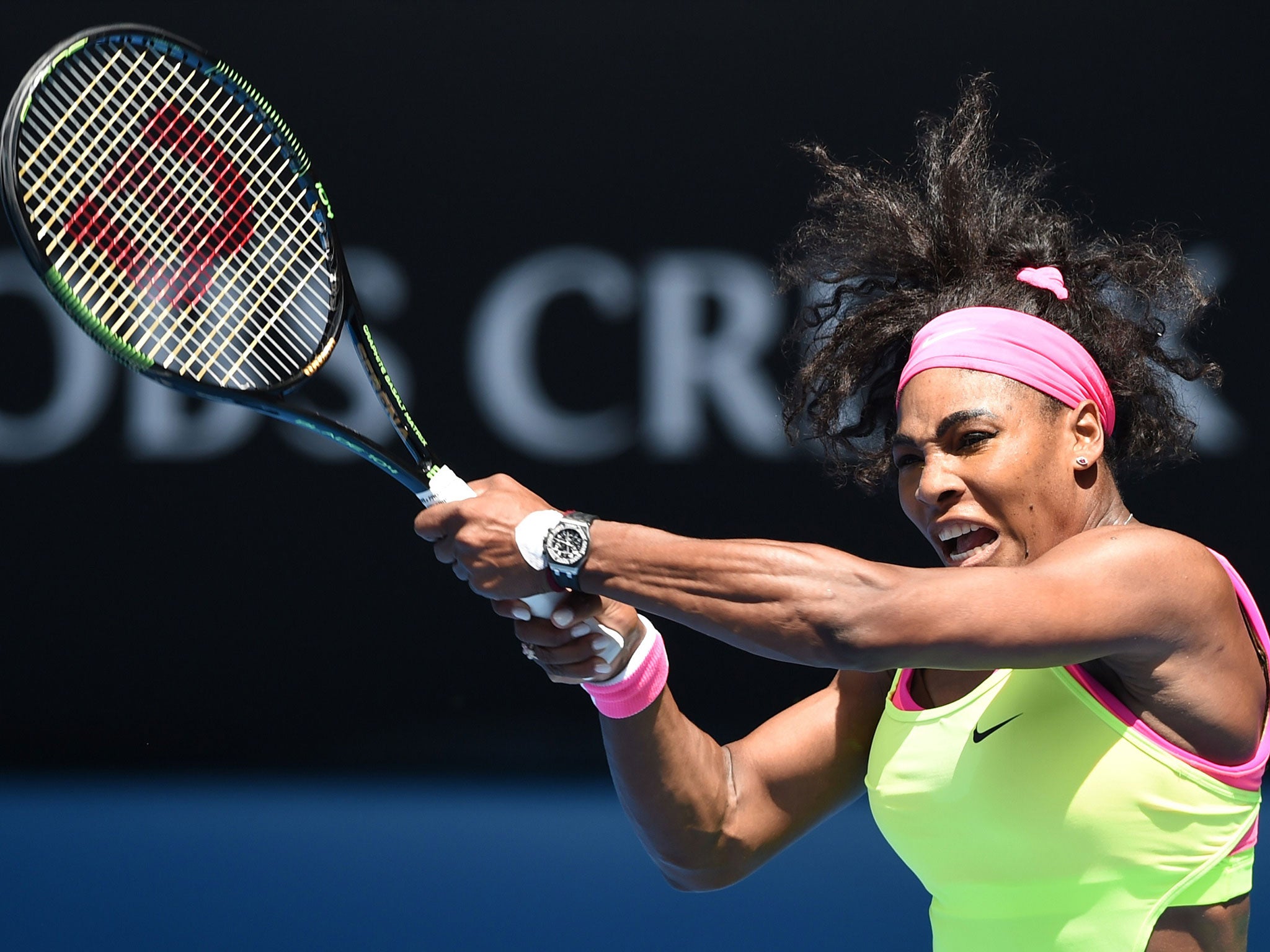 Serena Williams during her match against Garbine Muguruza.