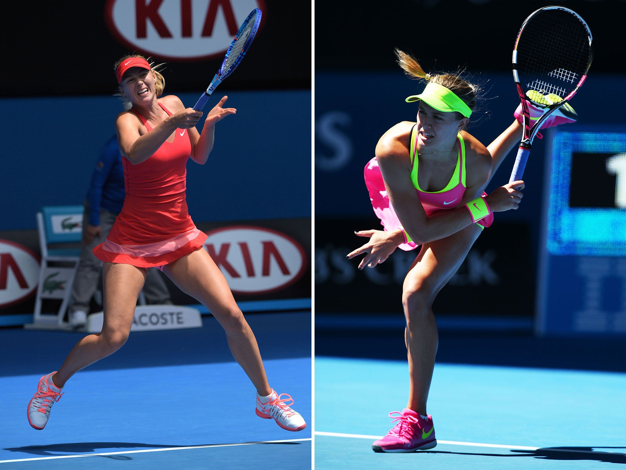 Mari Sharapova faces Eugenie Bouchard in the Australian Open quarter-finals