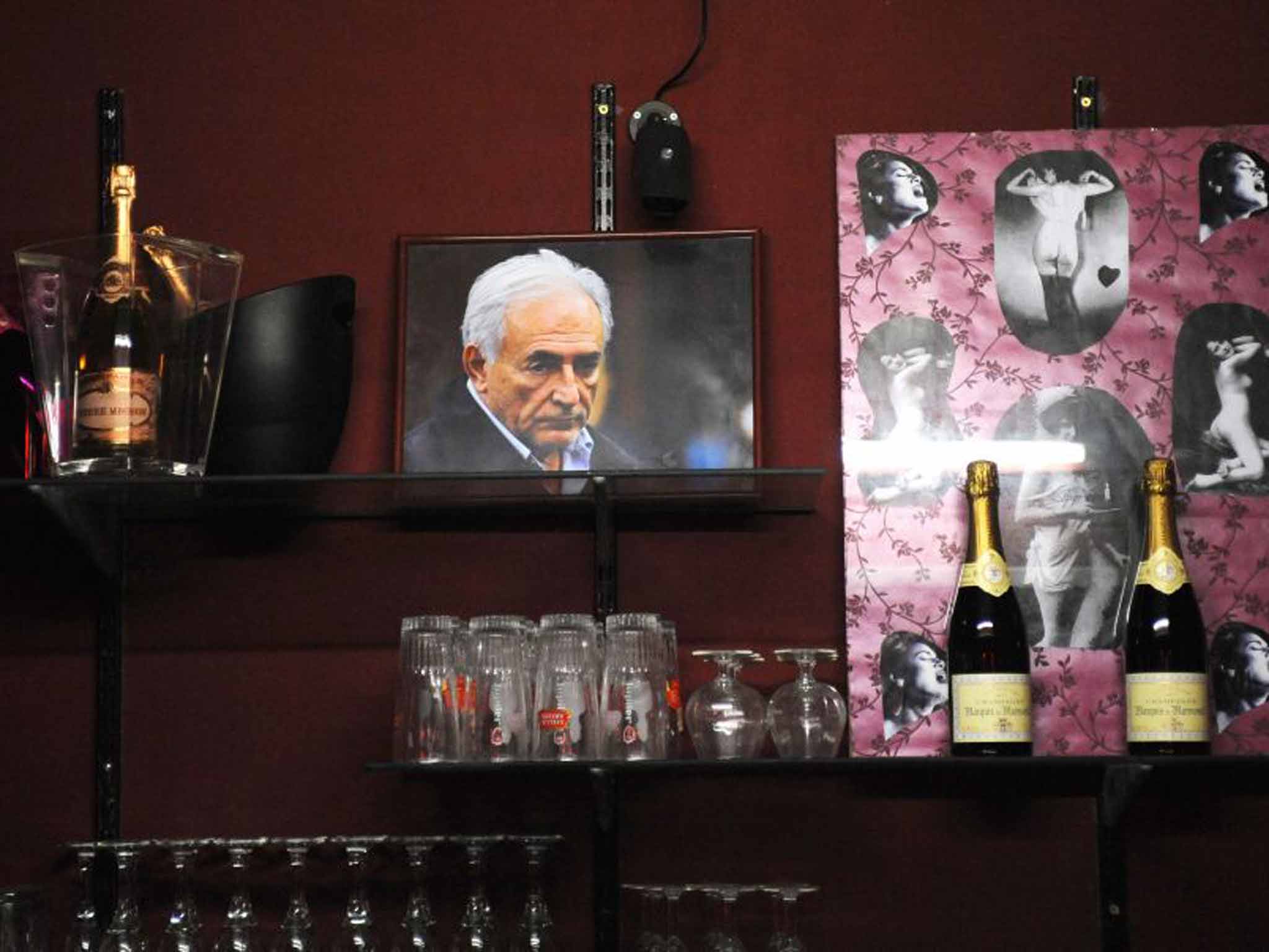 The club boasts a photograph of former presidential hopeful Dominique Strauss-Kahn behind the bar