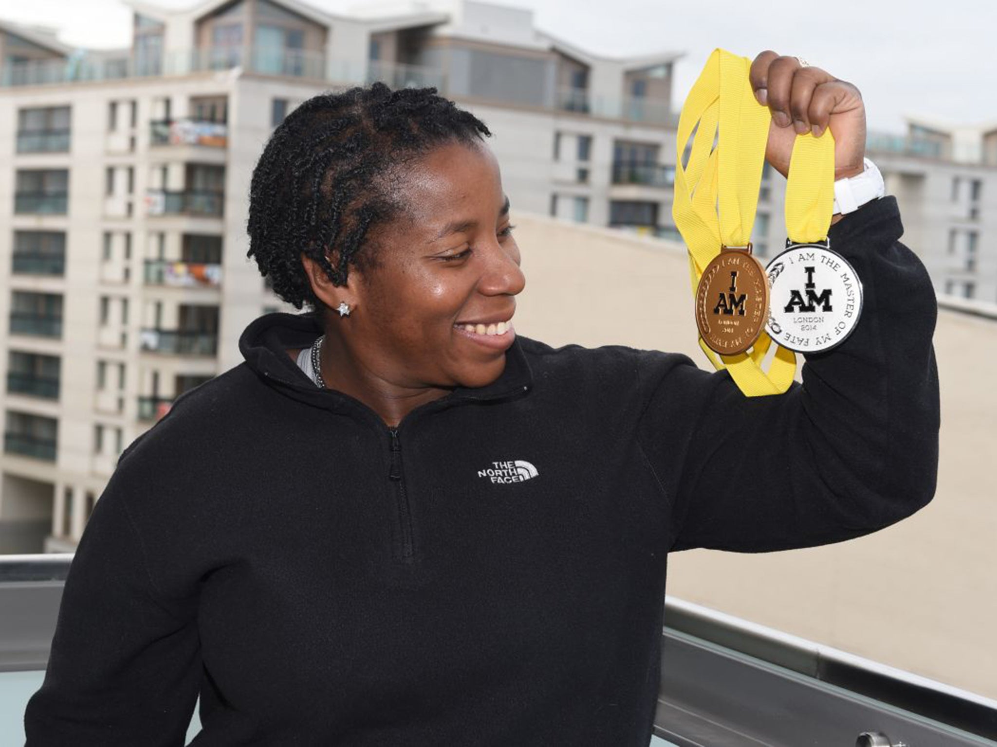 Former servicewoman Maurillia Simpson with the medals she won at last year’s Invictus Games (Jeremy Selwyn/Evening Standard)