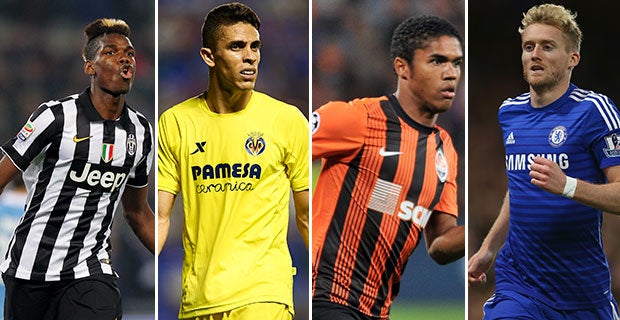 Paul Pogba, Gabriel Paulista, Douglas Costa and Andre Schurrle