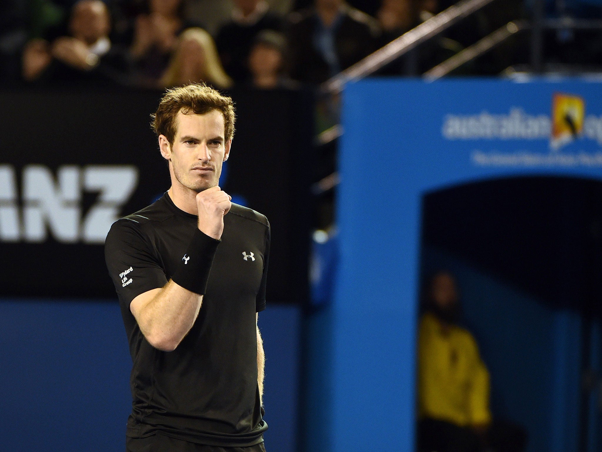 Murray celebrates the victory over Kyrgios in the Australian Open quarter-finals