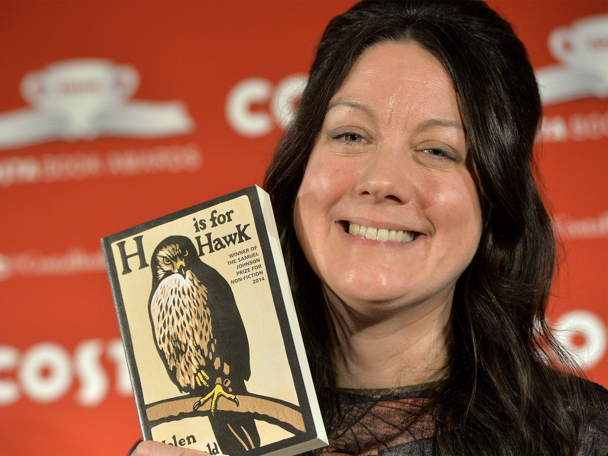 British author Helen Macdonald, pictured with Costa book of the year, 'H is for Hawk'