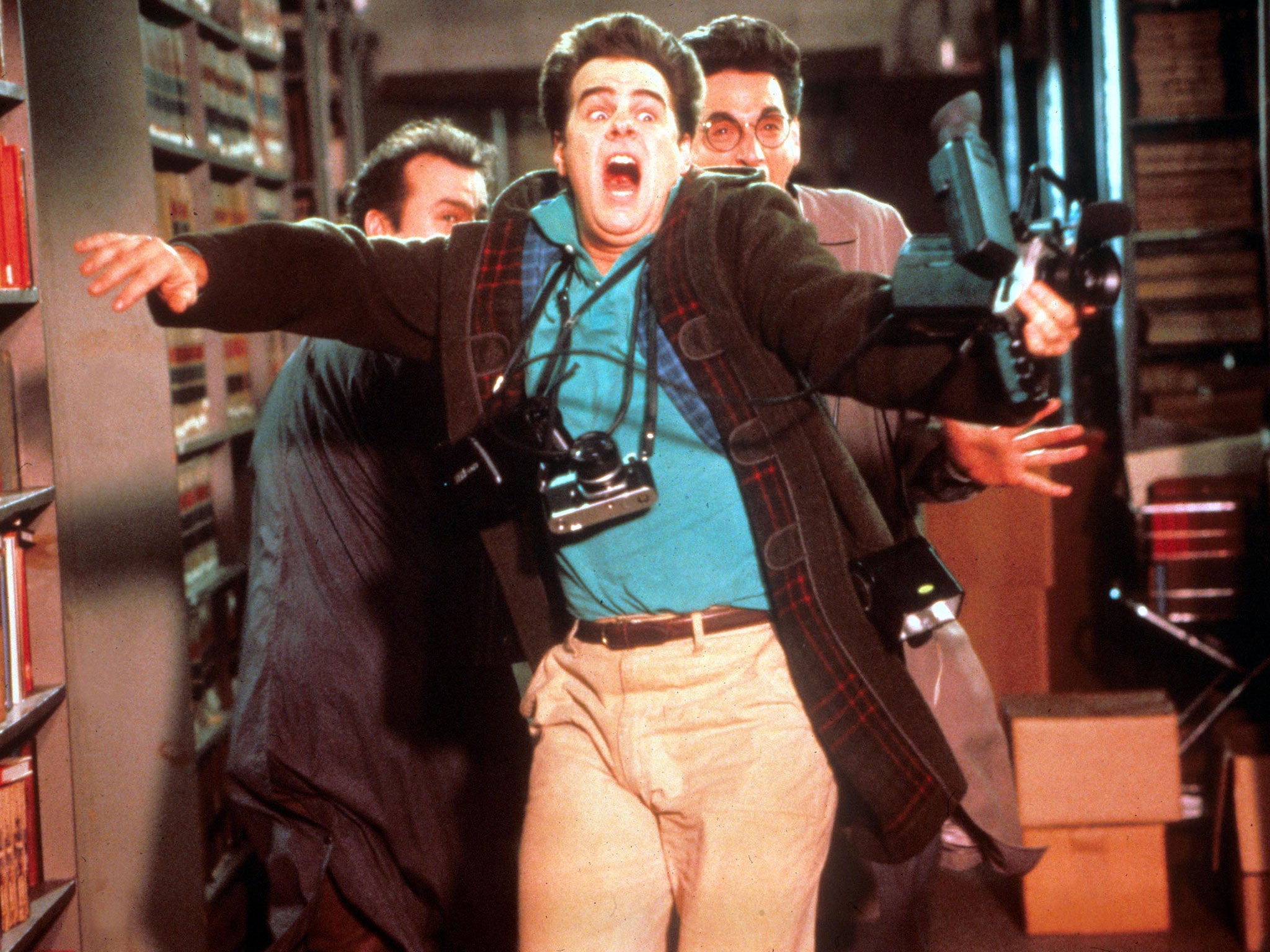 Dan Aykroyd, centre, with Bill Murray and Harold Ramis in 1984's Ghostbusters