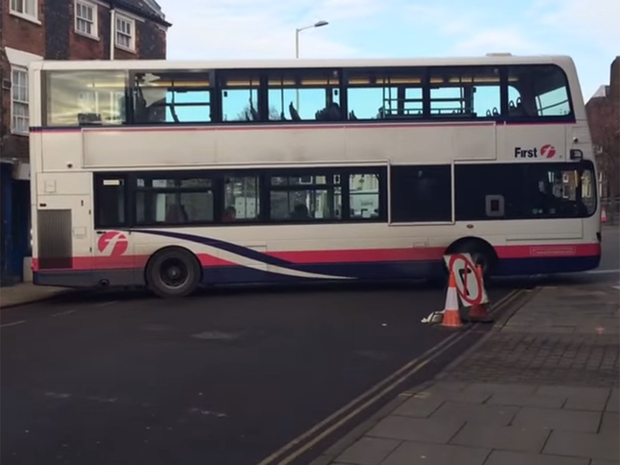 The driver attempted to turn around after going down a closed road