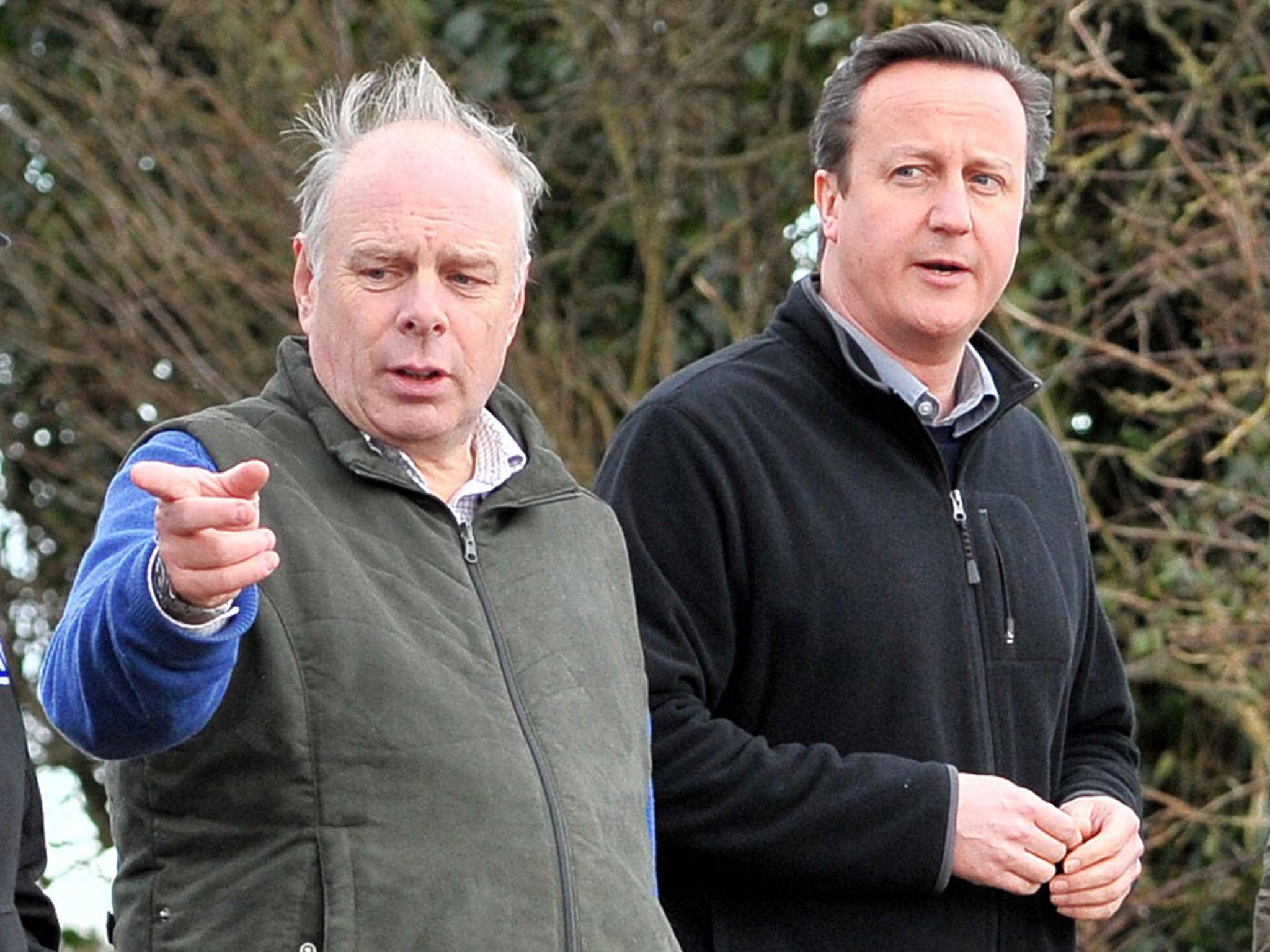 Ian Liddell-Grainger MP with David Cameron during a visit to the Somerset Levels in 2014