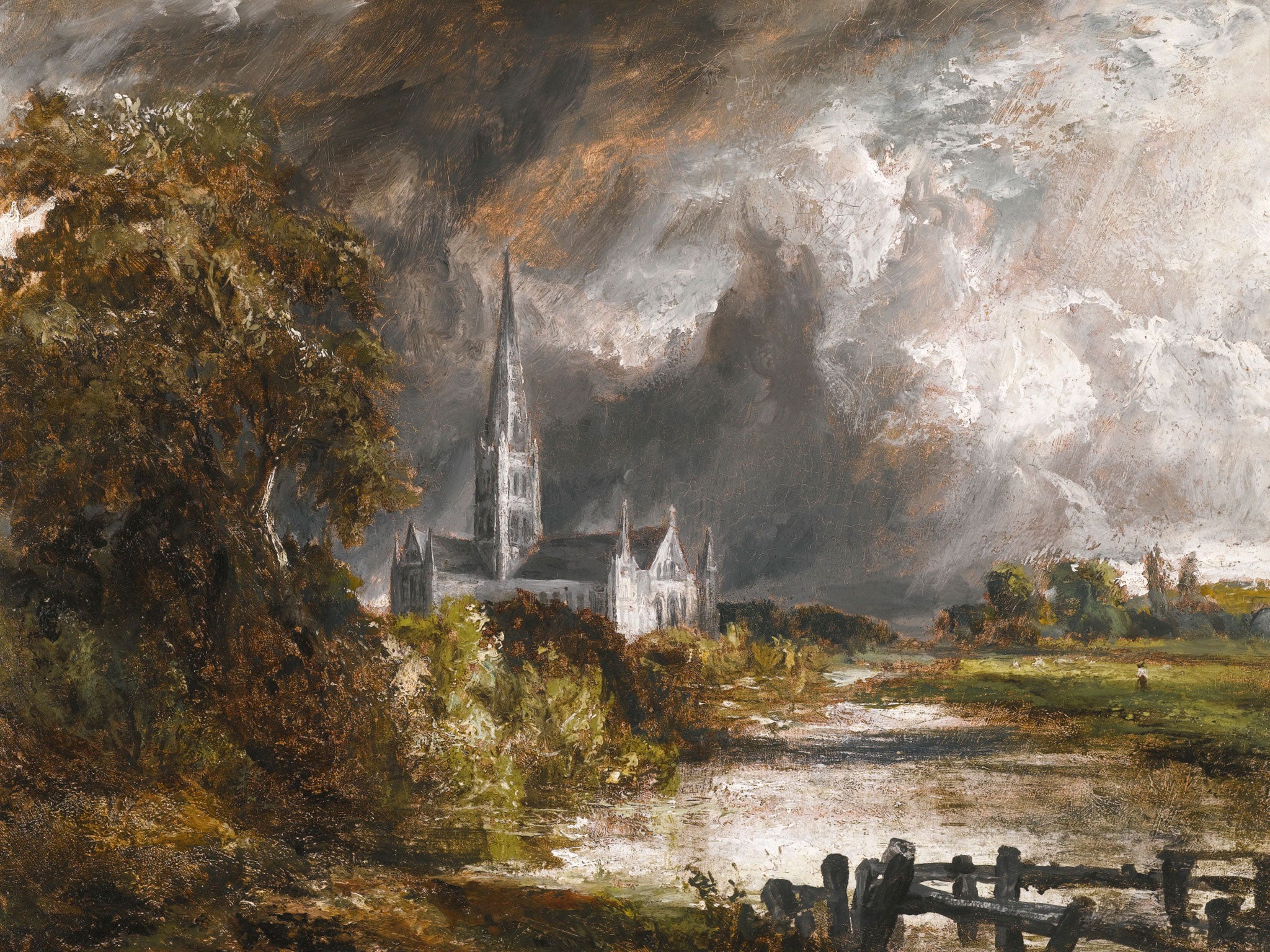 'Salisbury Cathedral from the Meadows' by John Constable