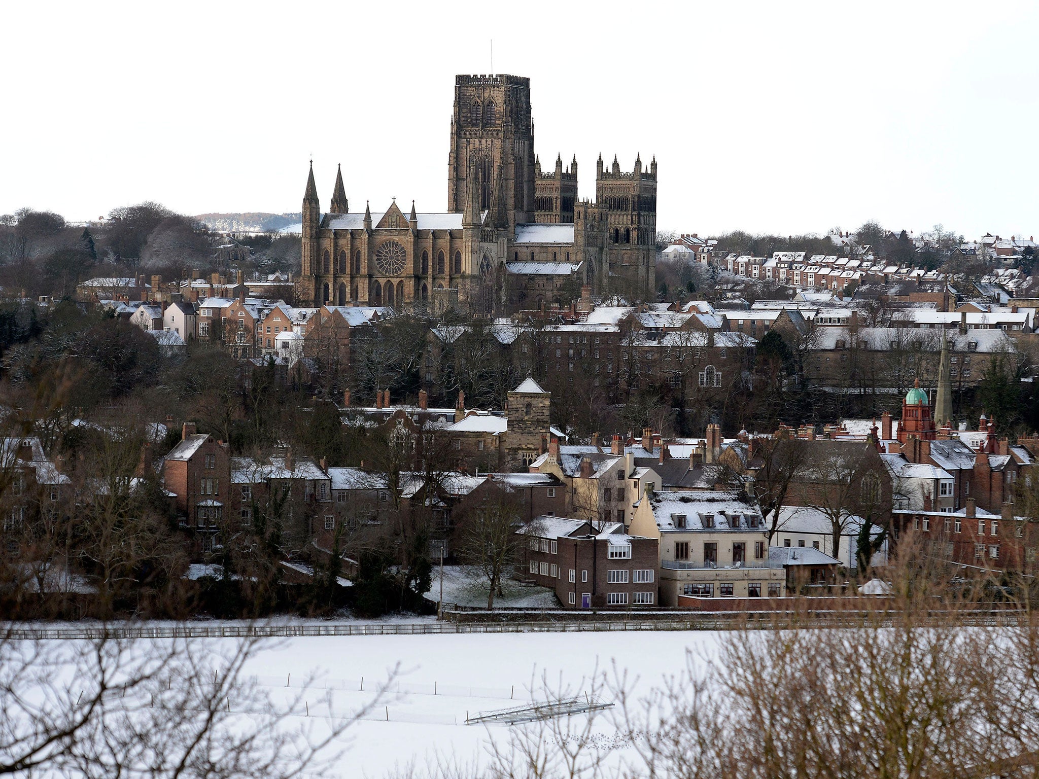 A snow covered Durham Cathedral